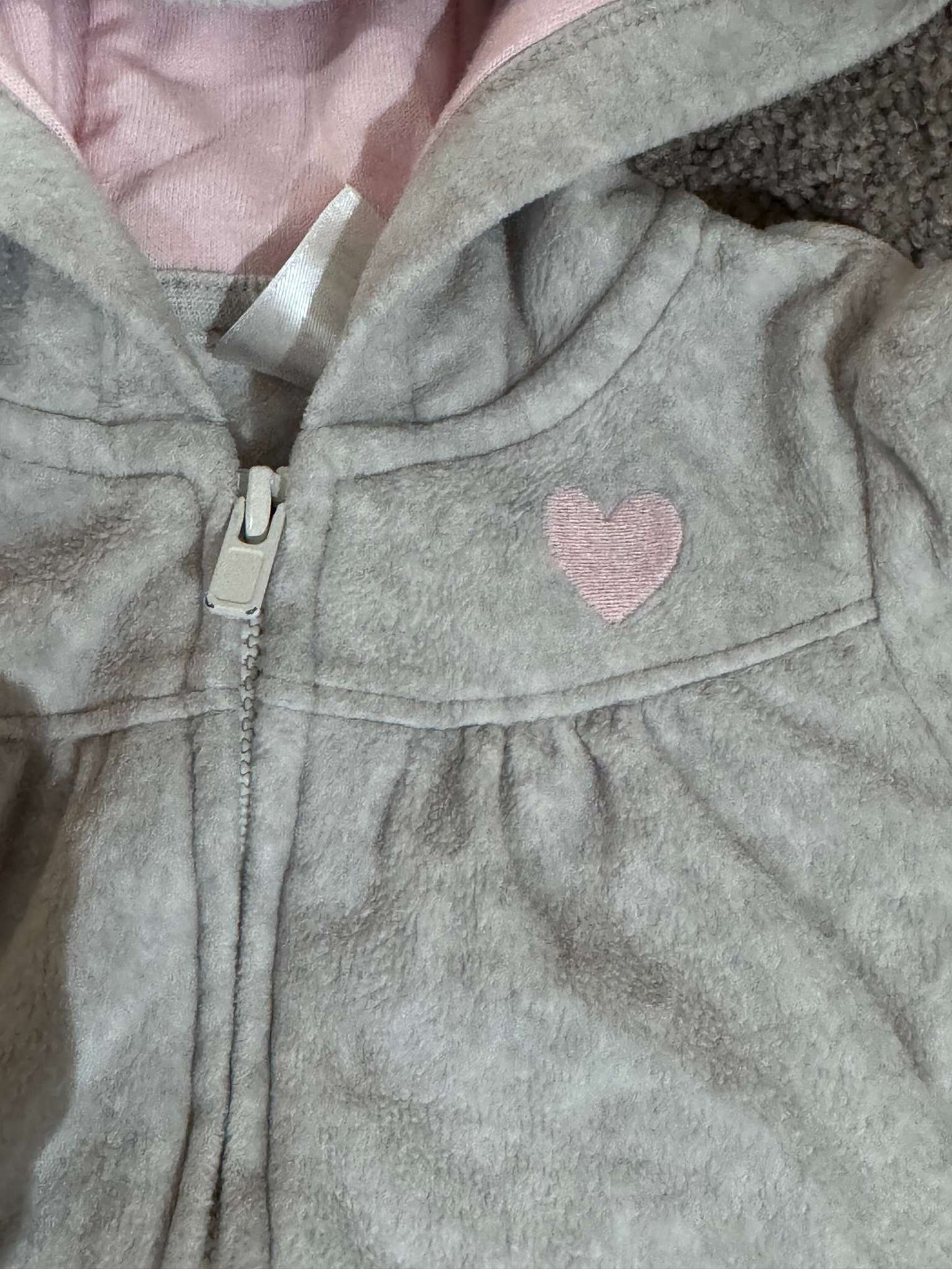 Light Grey and Pink Jumpsuit, Kids 3 Month (0-3M)