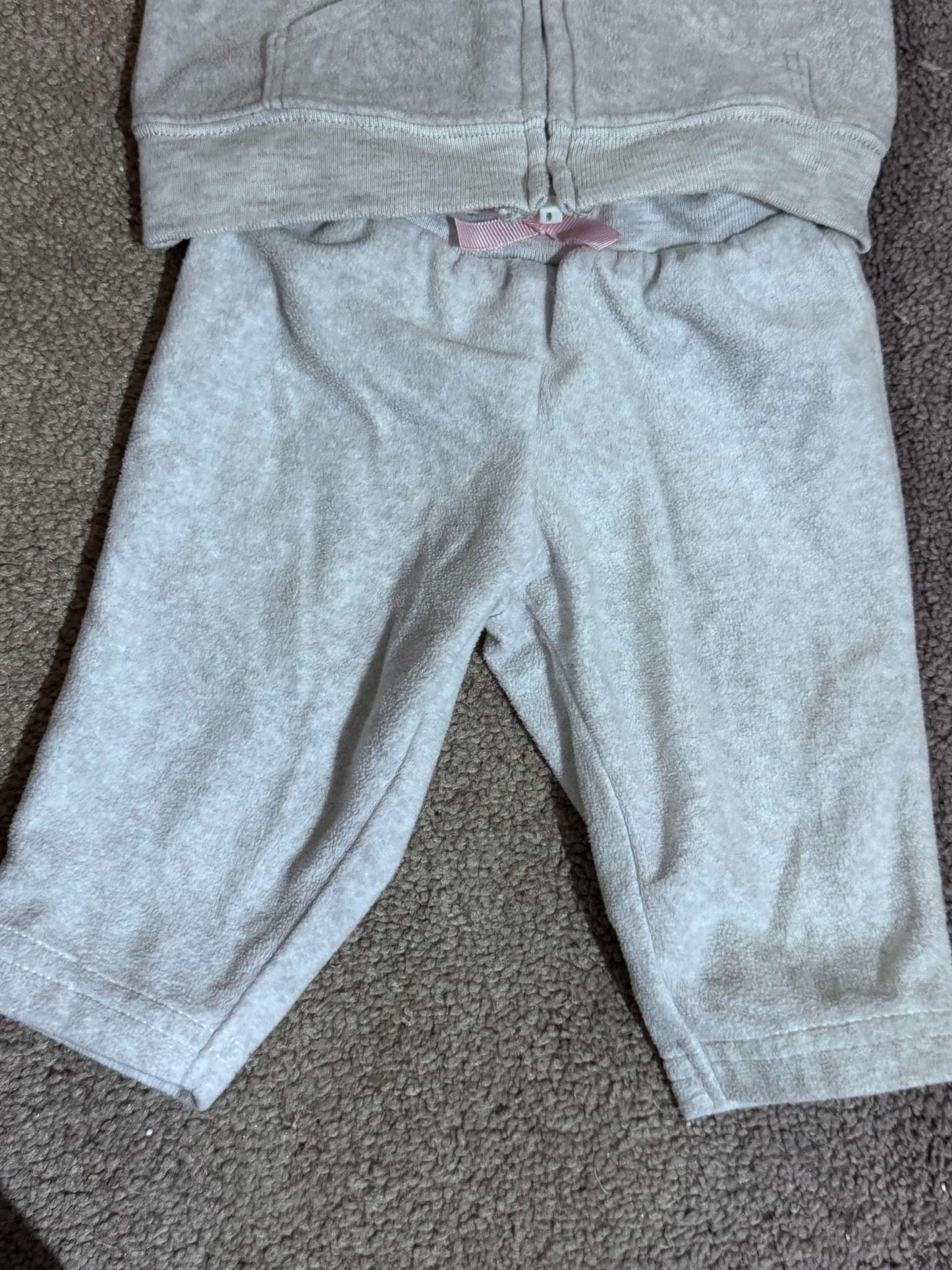 Light Grey and Pink Jumpsuit, Kids 3 Month (0-3M)