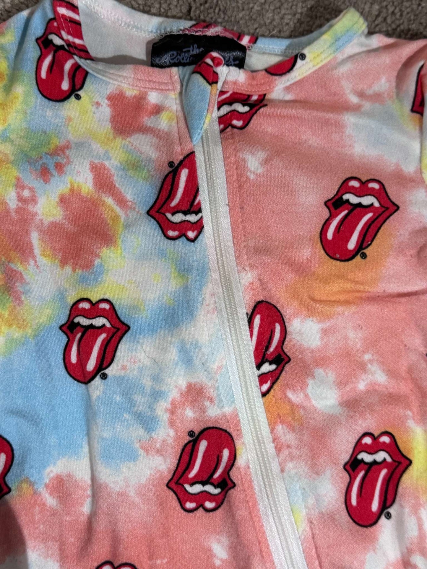 The Rolling Stones Tie-Dyed Onesie, Kids 3 Month (0-3M)