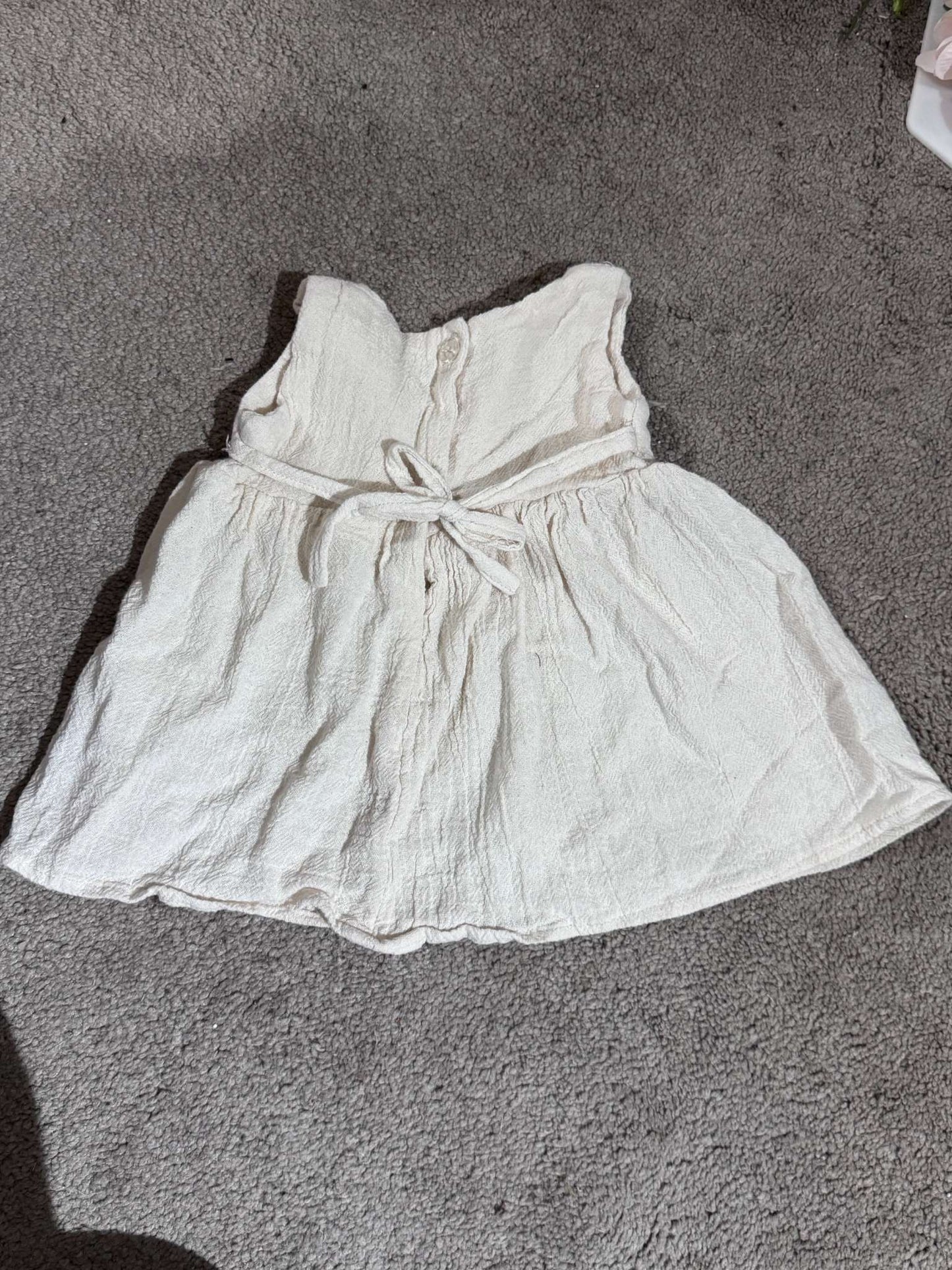Floral Linen Dress, Kids 3 Month (0-3M)