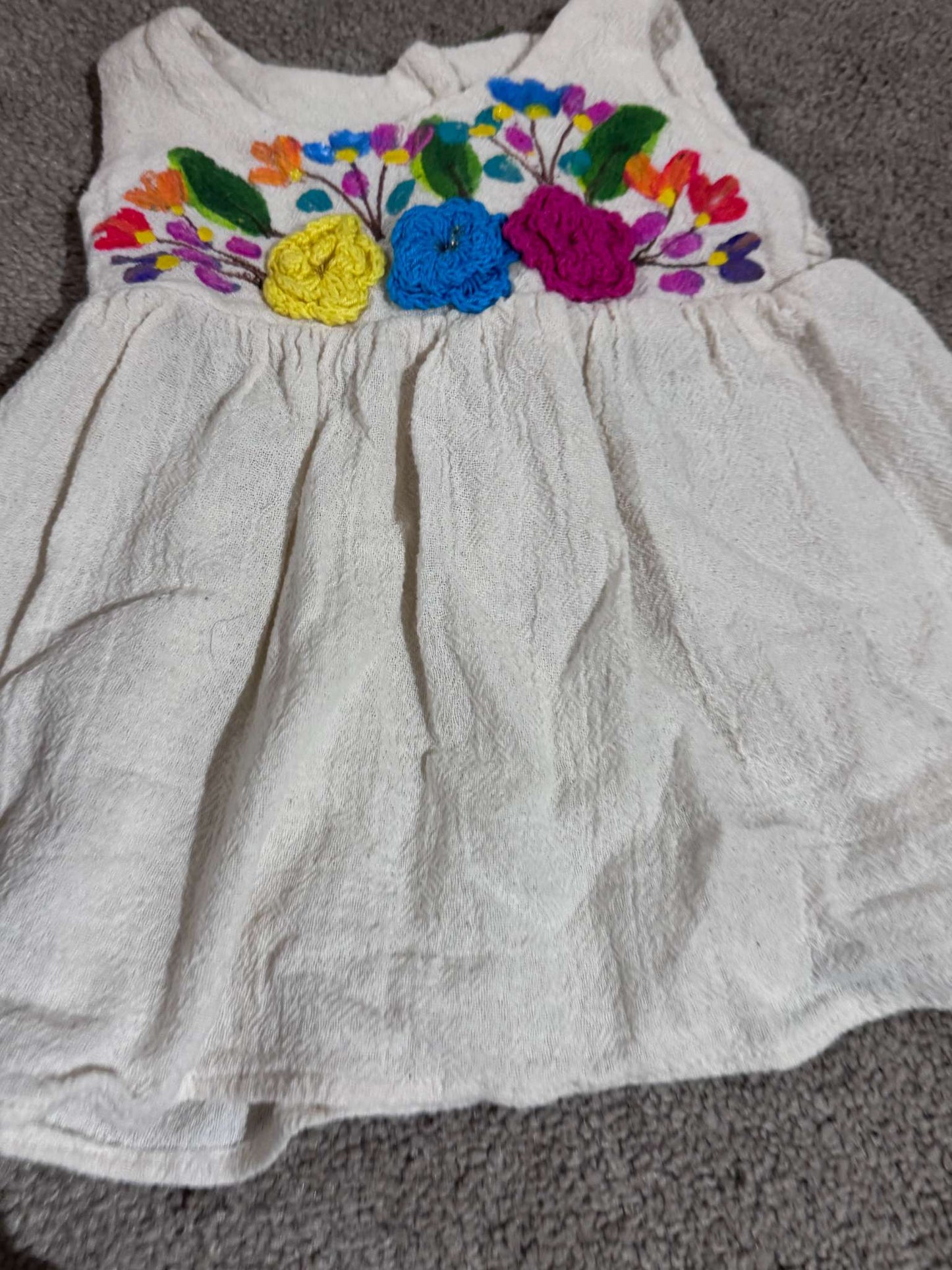 Floral Linen Dress, Kids 3 Month (0-3M)
