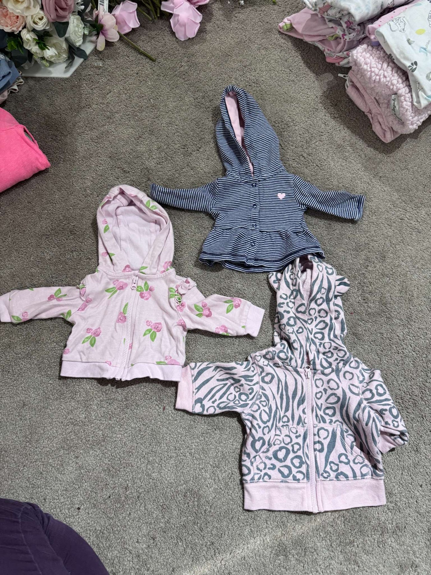 Bundle of 3 Newborn Sweaters/Hoodies, Kids Newborn