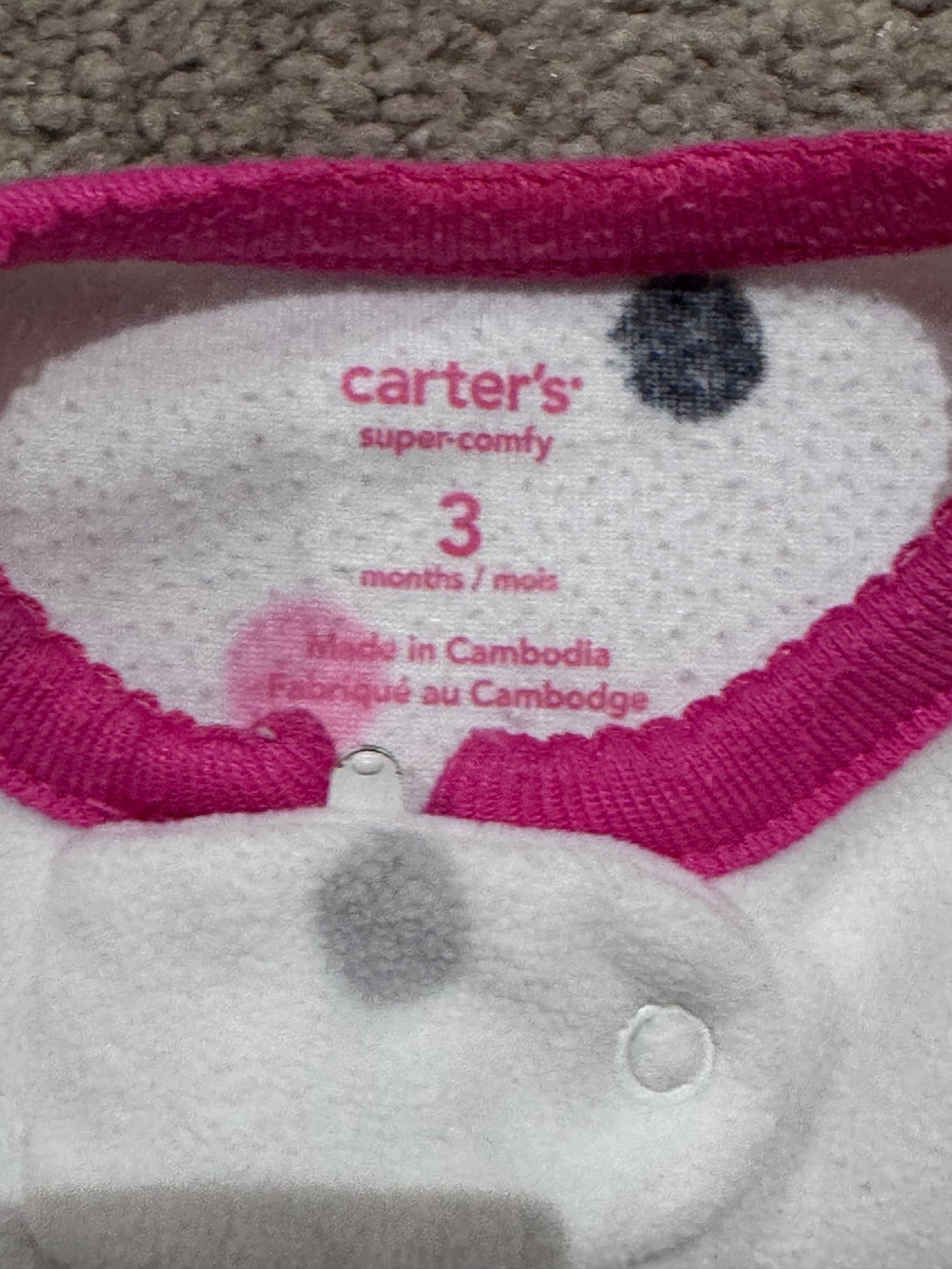 3 Fuzzy Onesies - 3 Months, Kids 3 Month (0-3M)