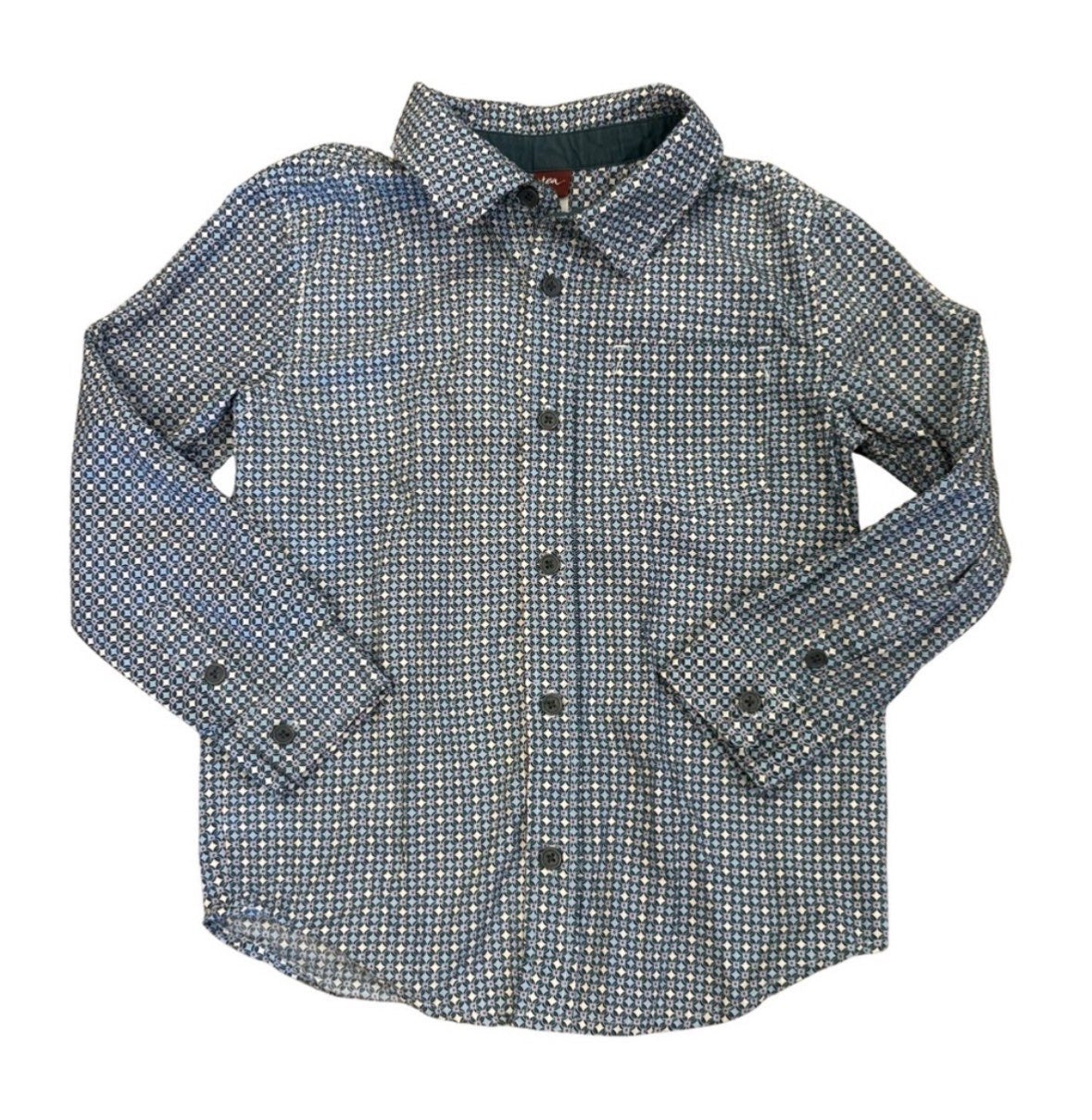 Tea Collection Blue Checkered Shirt, Kids 6/6X