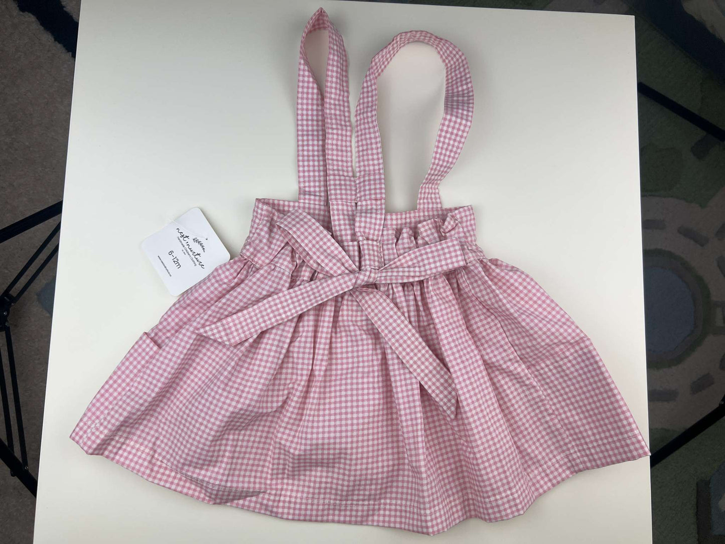 Brand new Nest and Nurture Pink Checkered Savannah Suspender Skirt, 6-12m, Kids 12 Month (9-12M)