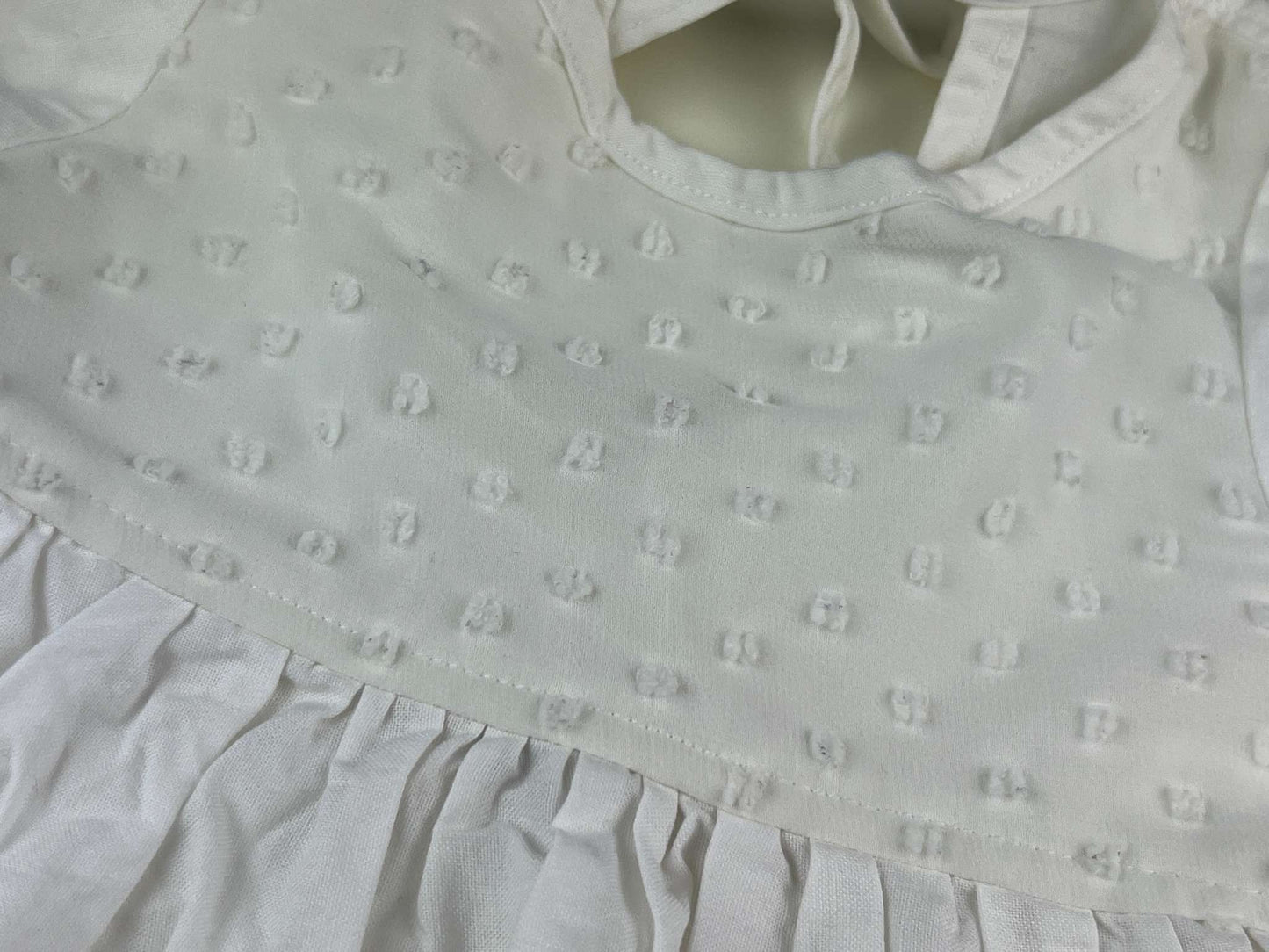 Nest and Nurture Aria tunic, white with textured dots, 12-24m, Kids 24 Month (18-24M)