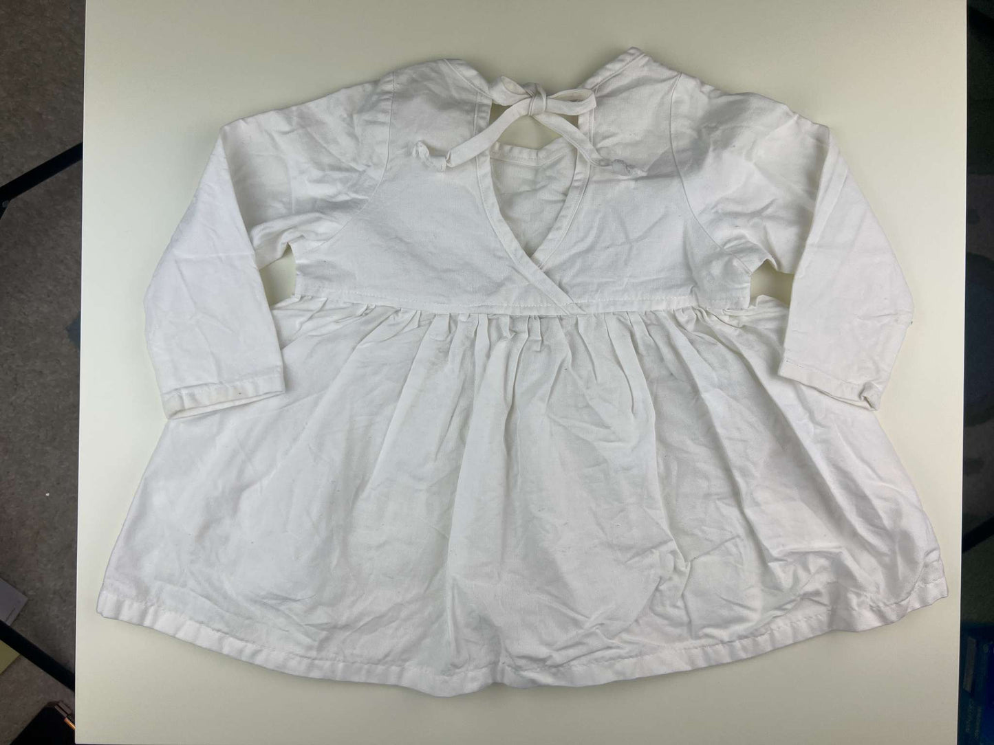 Nest and Nurture Aria tunic, white with textured dots, 12-24m, Kids 24 Month (18-24M)
