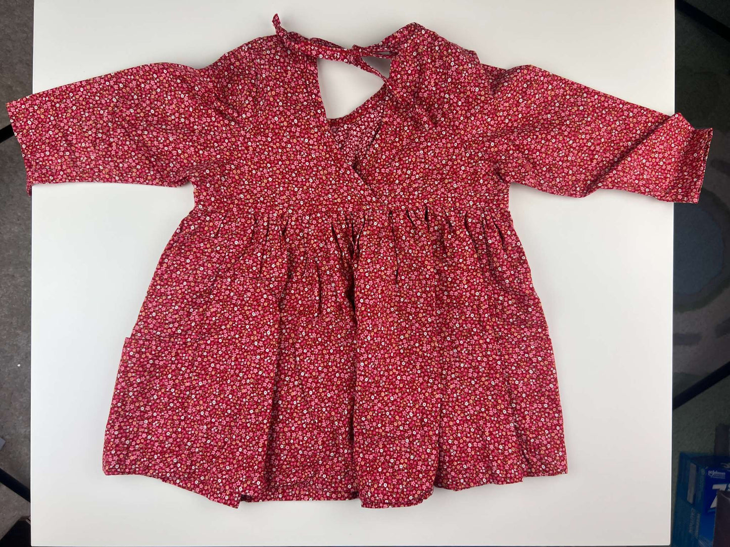 Nest and Nurture Aria tunic, red tiny florals, 12-24m, Kids 24 Month (18-24M)
