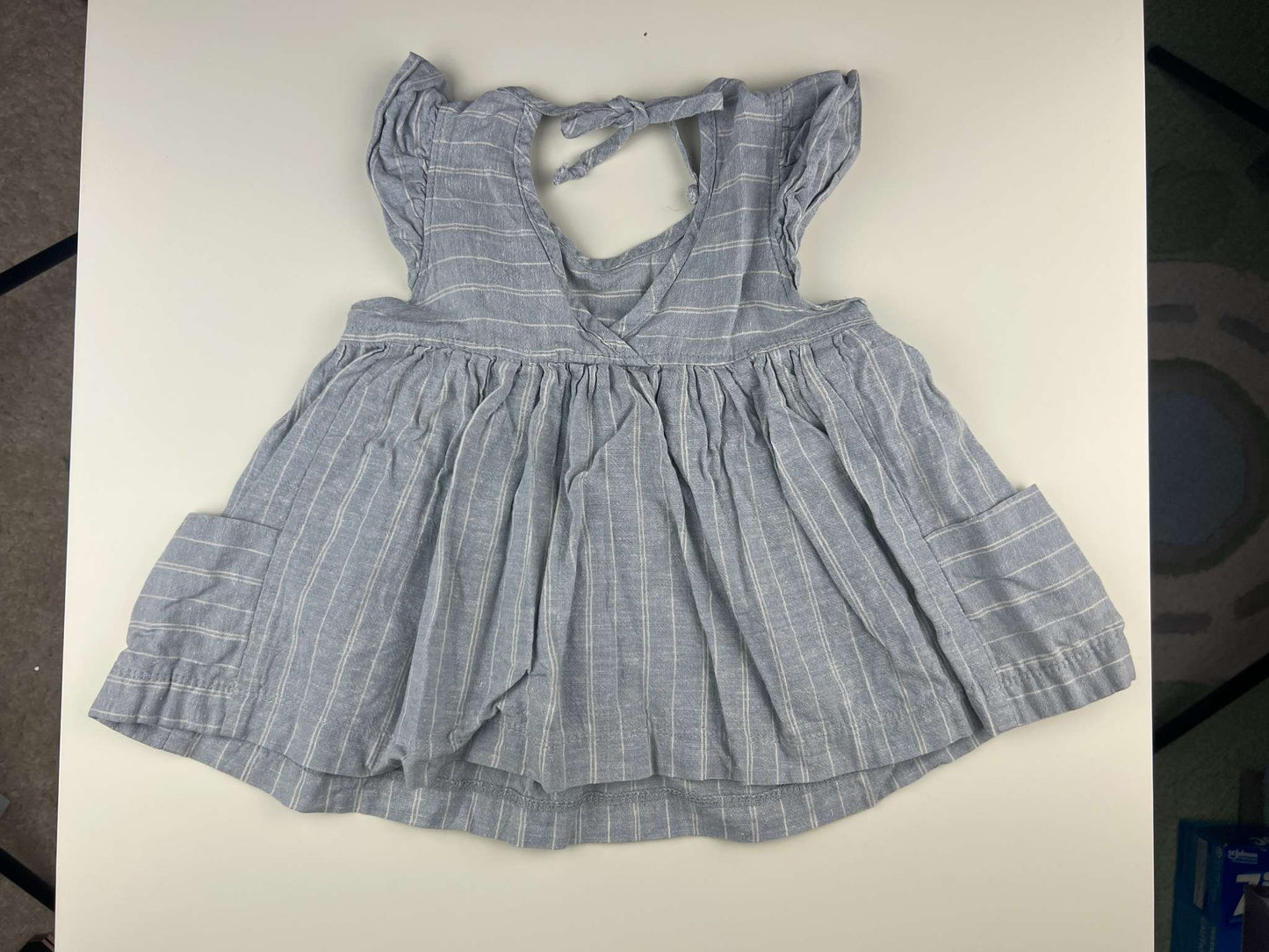 Nest and Nurture Poppy tunic, light blue with white stripes, 12-24m, Kids 24 Month (18-24M)