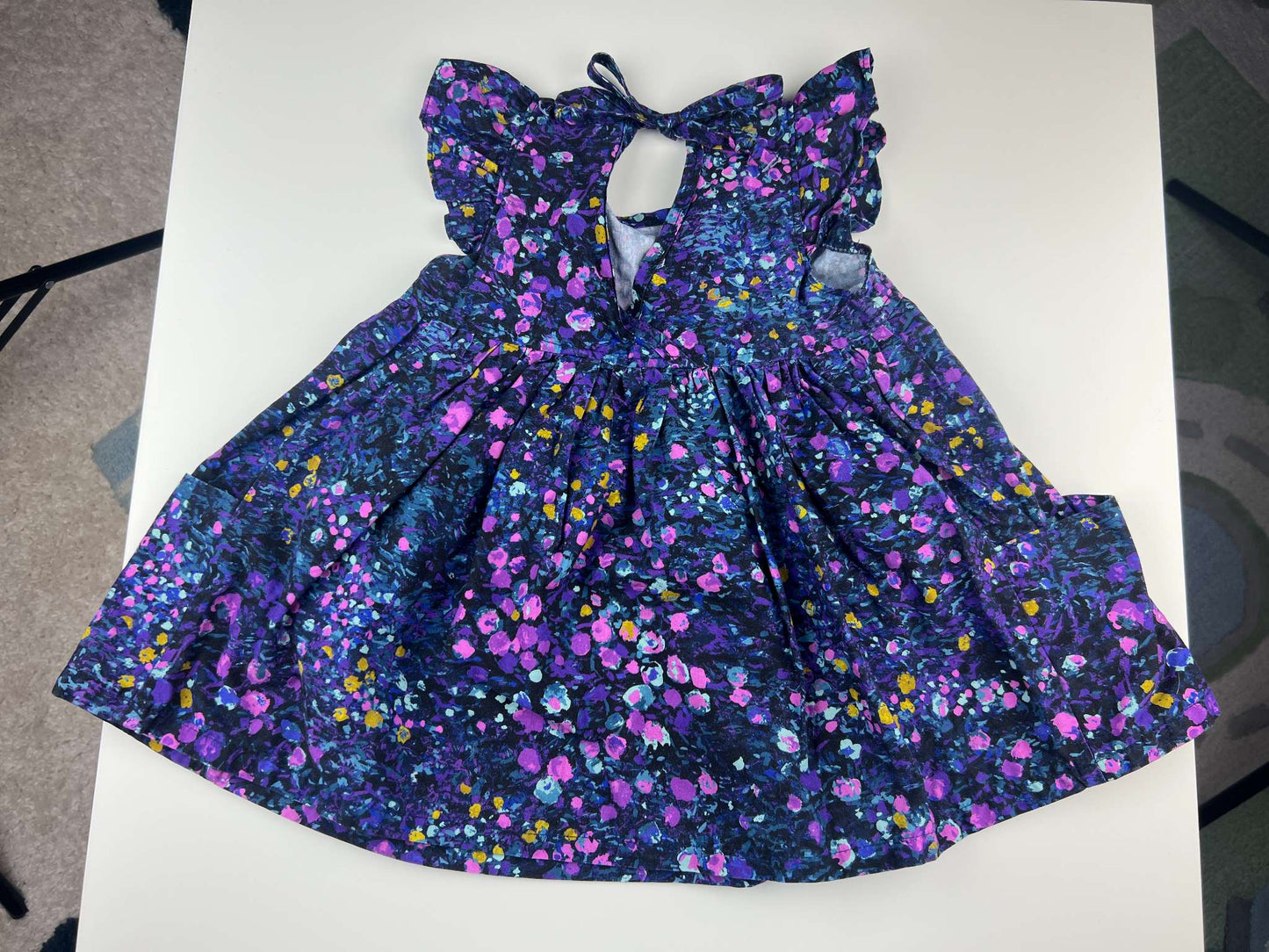 Nest and Nurture Poppy tunic, purple painted florals, 2T, Kids 2T