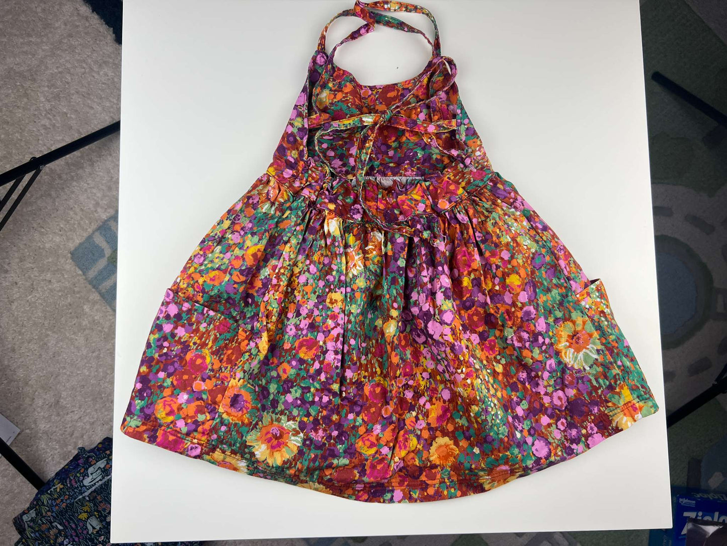 Nest and Nurture Freya dress, painted sunflowers, 2T, Kids 2T