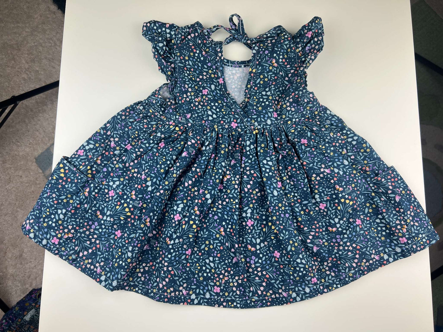 Nest and Nurture Poppy tunic, blue tiny florals, 2T, Kids 2T