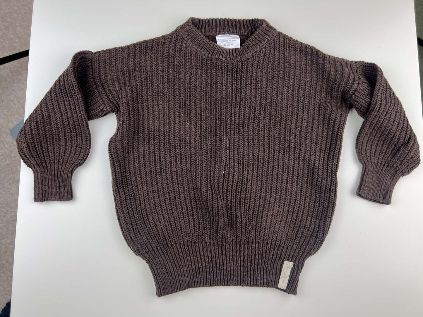 Jax & Lennon brown knit sweater, 12-24m, Kids 24 Month (18-24M)