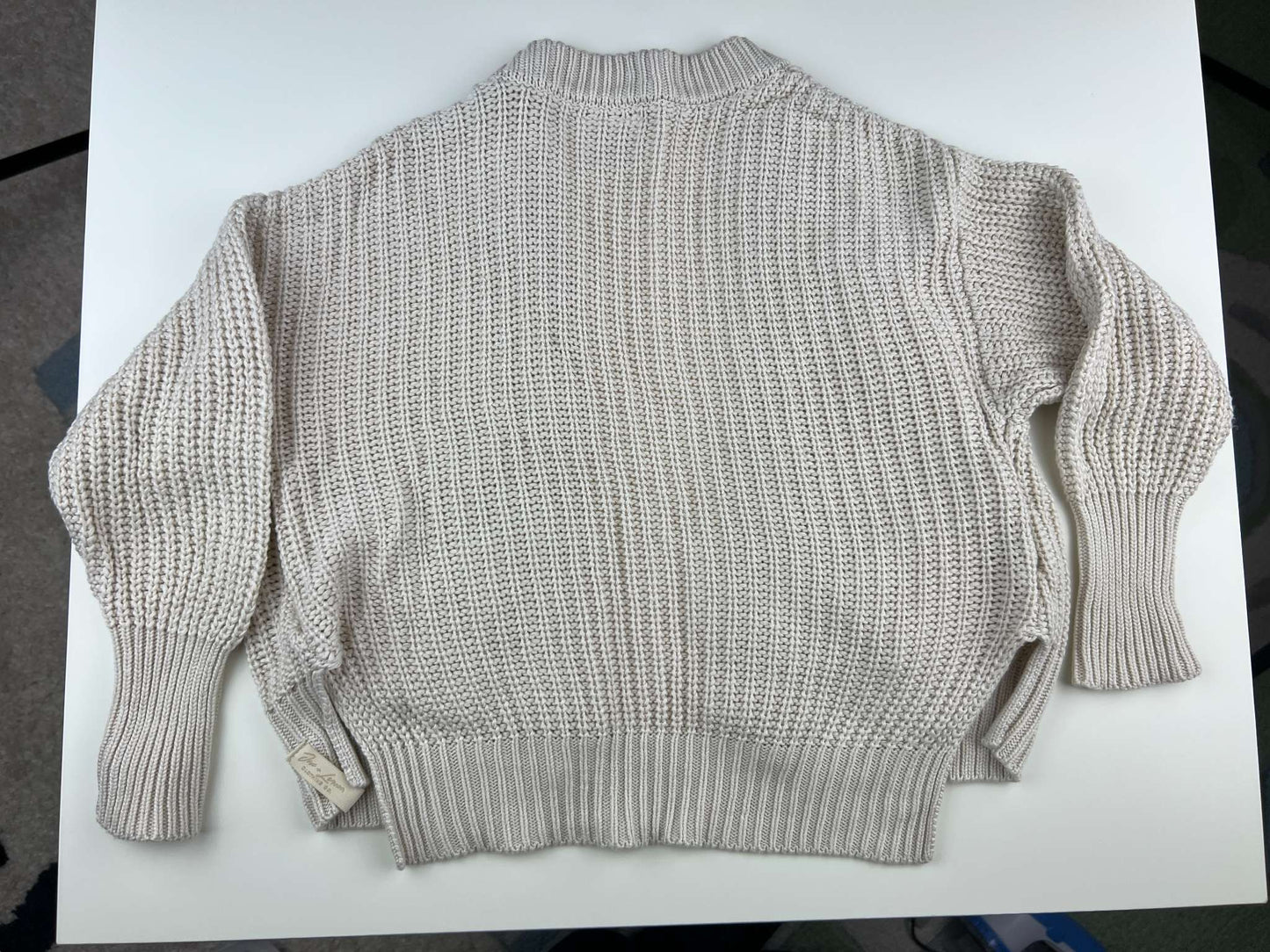 Jax & Lennon Open Knit Cardigan with Pockets, cream, 12-24m, Kids 24 Month (18-24M)