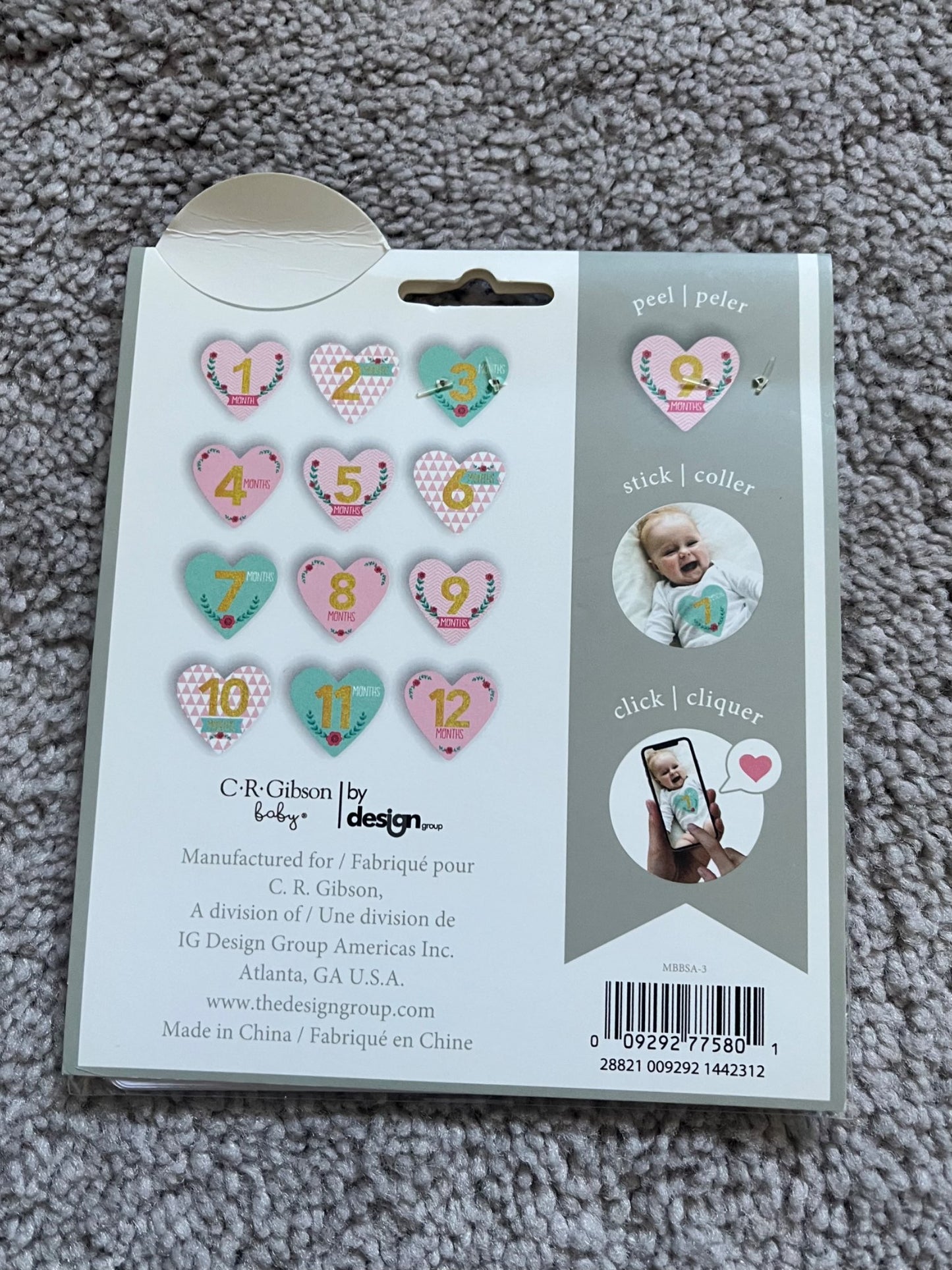 BNWT Monthly Stickers - 1-12 months