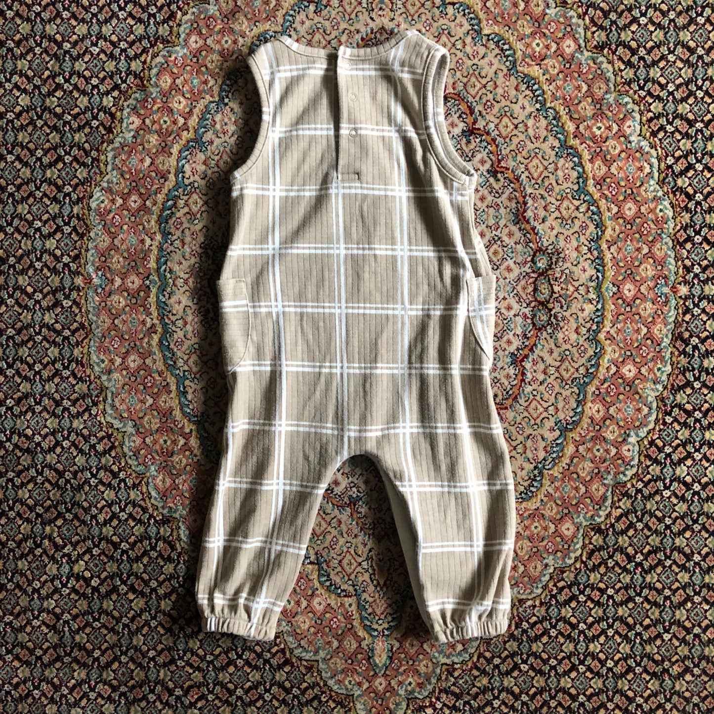 Beige Overall Romper, Kids 18 Month (12-18M)