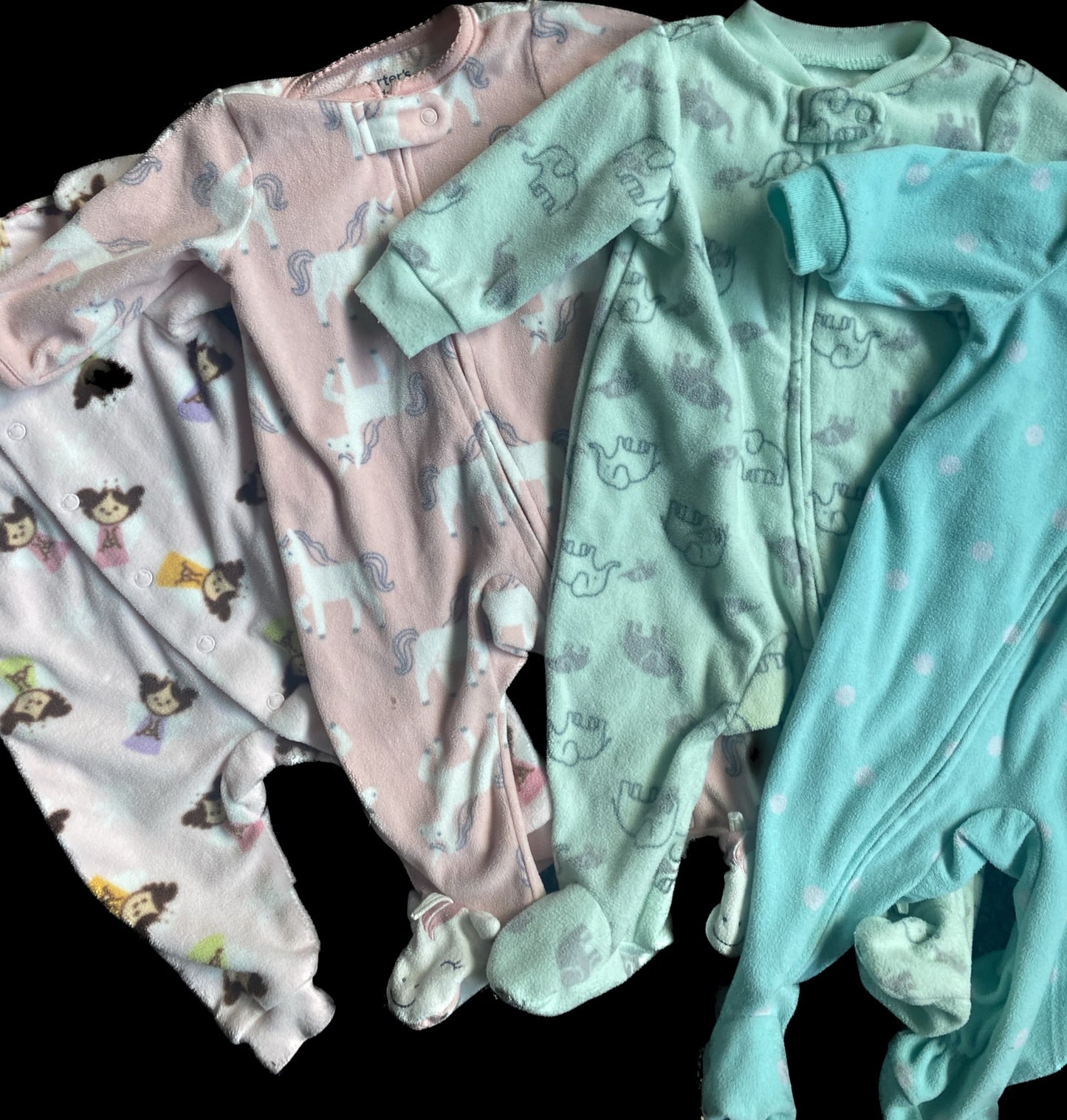 0-3 Month Fleece Sleepers, Kids 3 Month (0-3M)