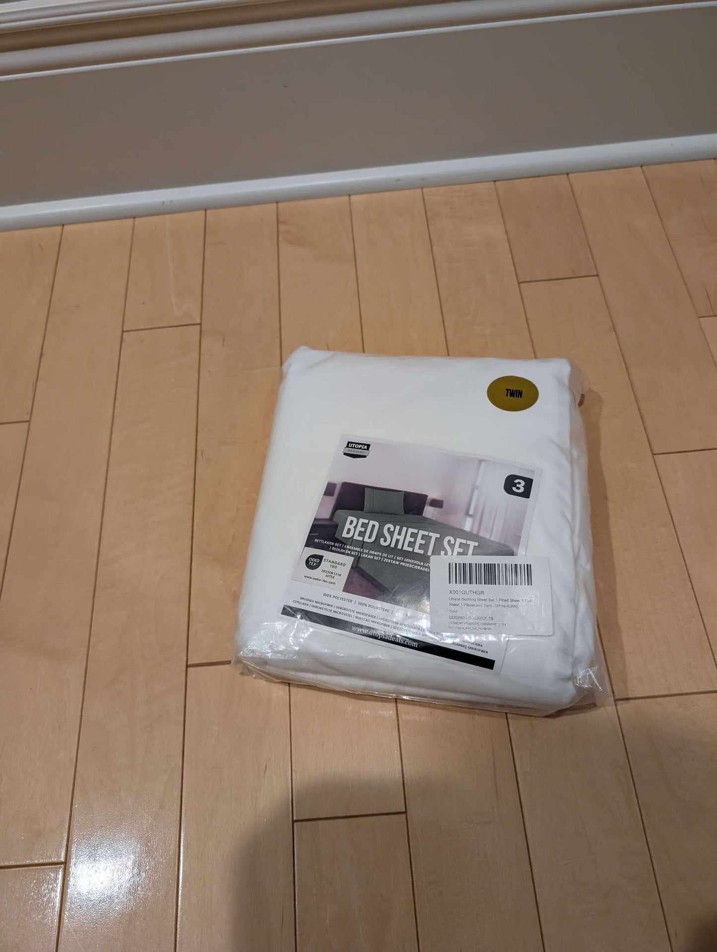 Twin bed sheets, new in original packaging