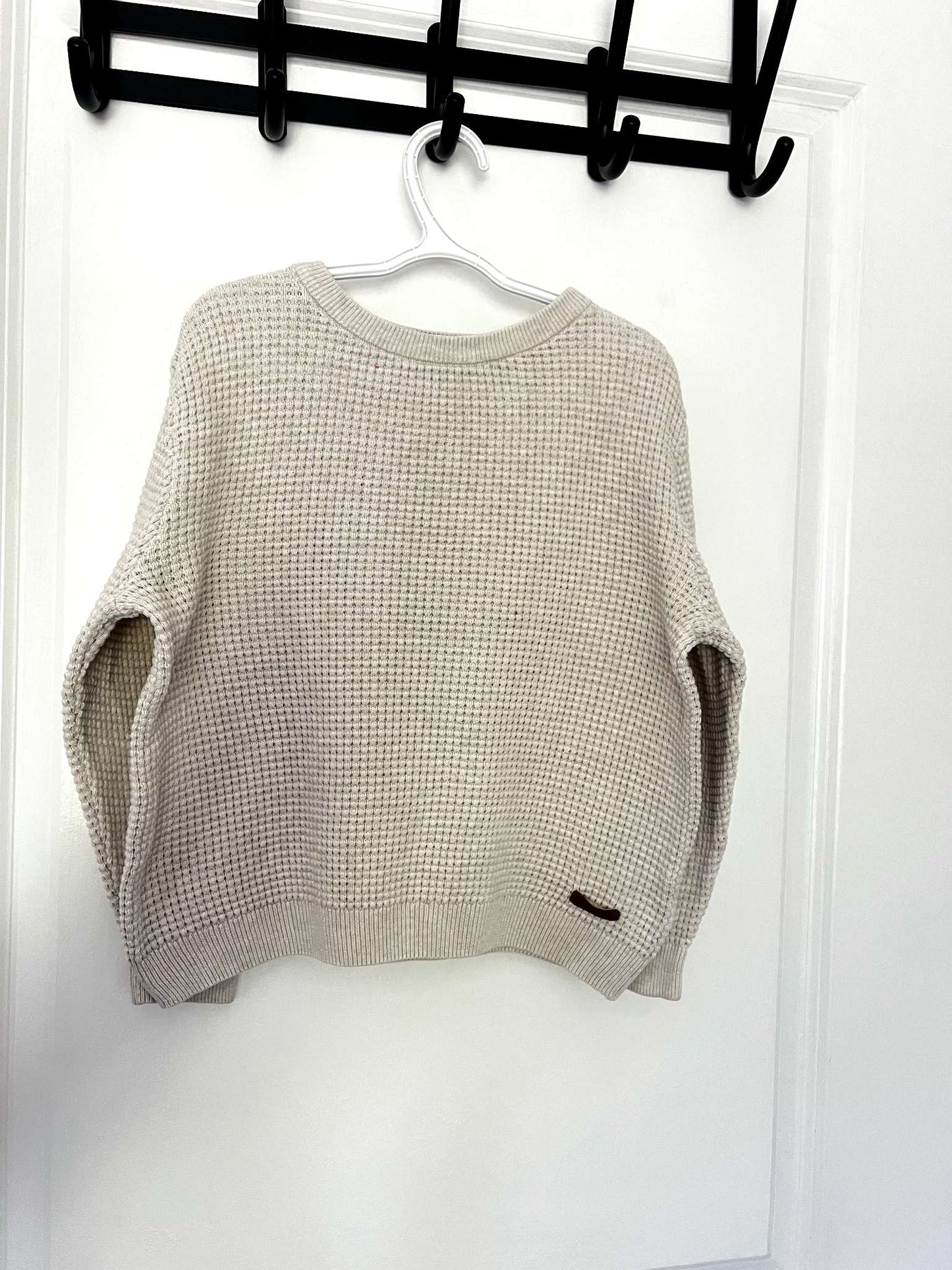Beige waffle knit sweater, Kids 5/5T (extra small)