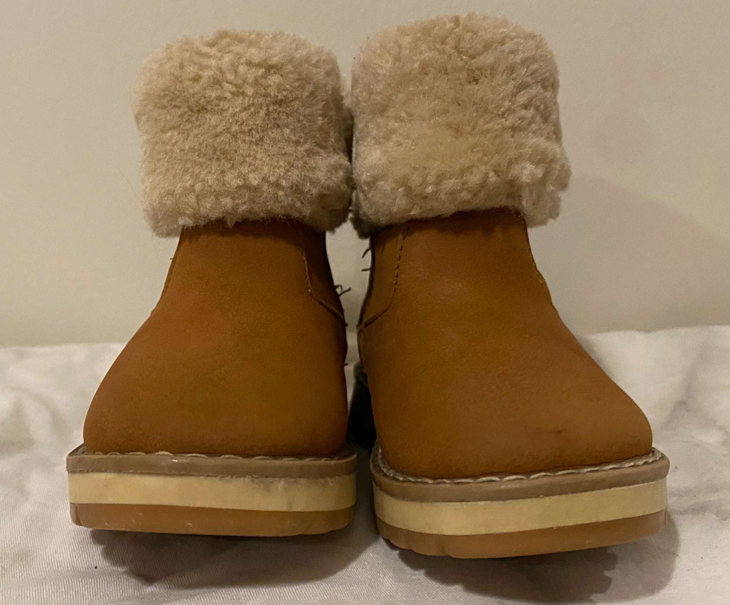 Zara faux shearling lined baby boots Sz 20/ US 4.5, Shoes 4.5 (Walkers:12-24 mth)