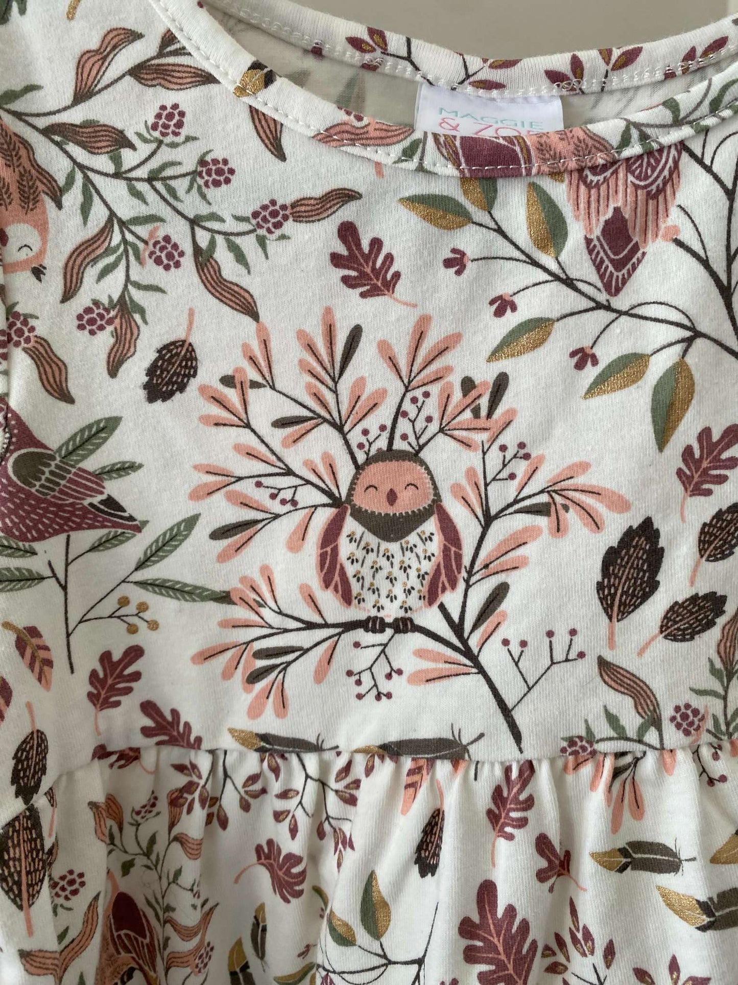 Maggie & Zoe tiered L/S top in woodland print 5T, Kids 5/5T