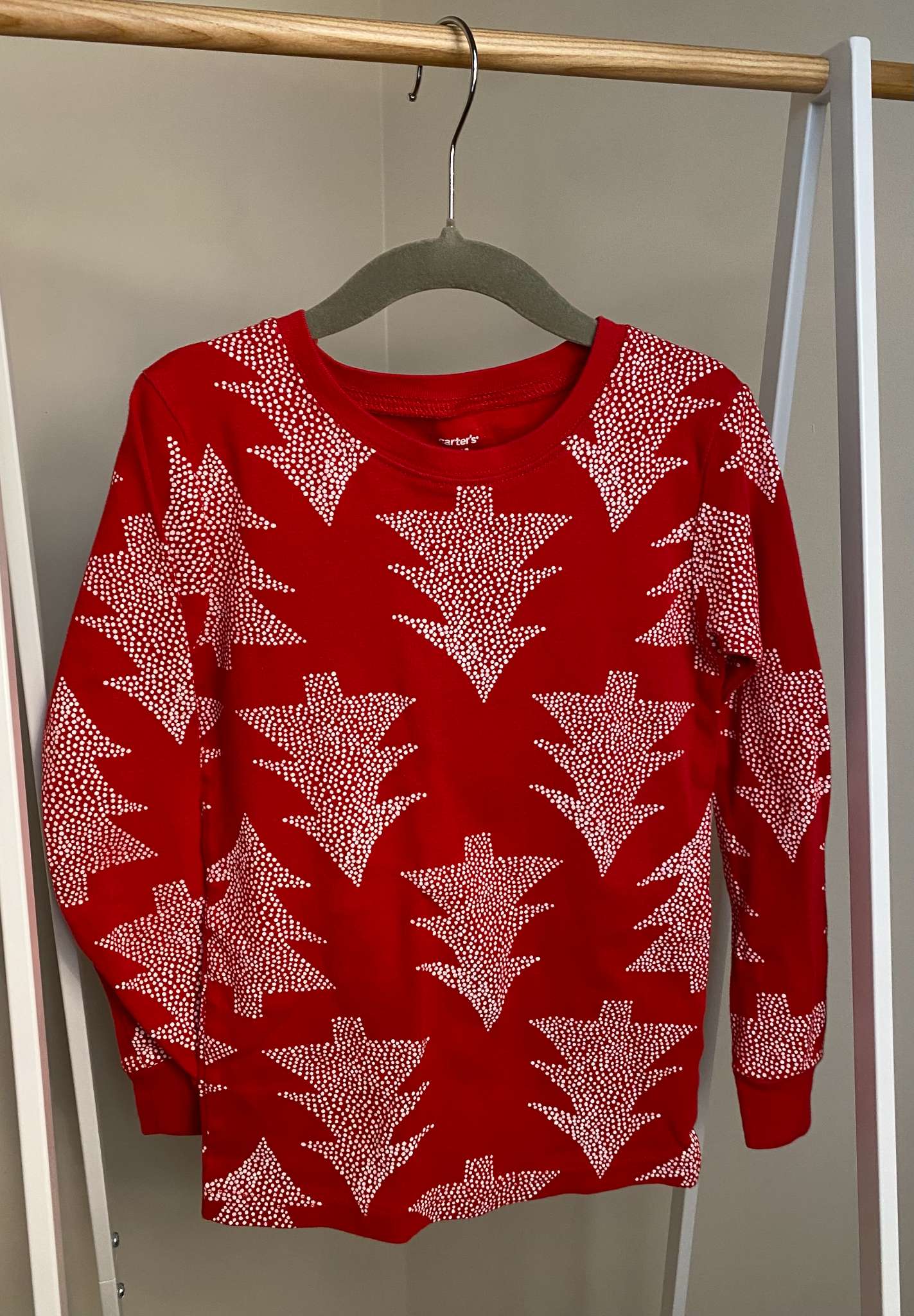 Carter's 2-piece red Christmas tree pajamas, Kids 7 & 8 (small)