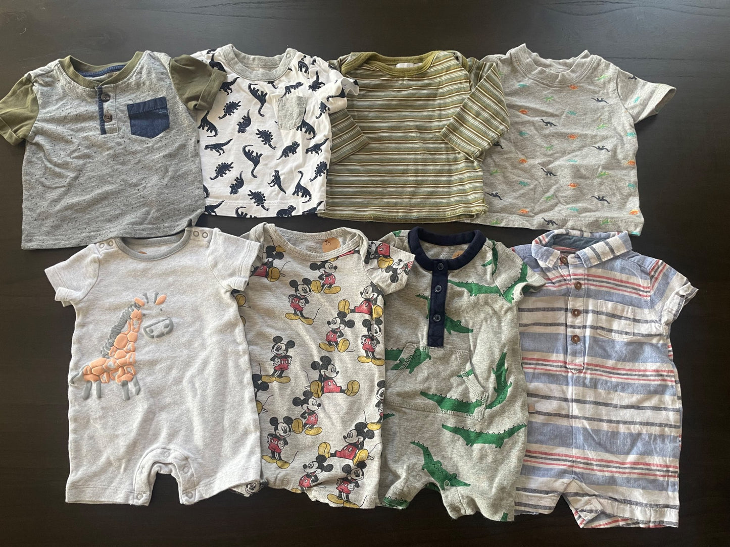 0-3 boy t-shirt/romper bundle, Kids 3 Month (0-3M)