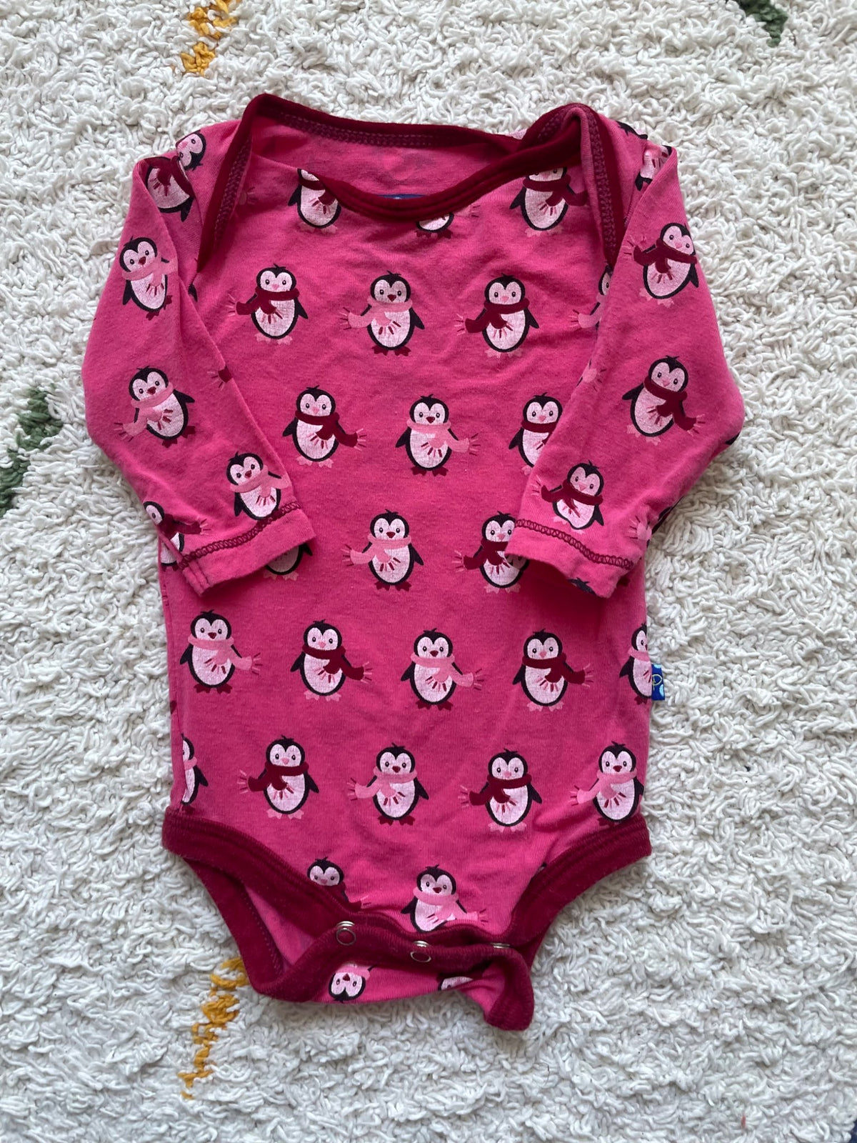 Kickee Pants penguin long sleeve bamboo bodysuit 0-3m, Kids 3 Month (0-3M)