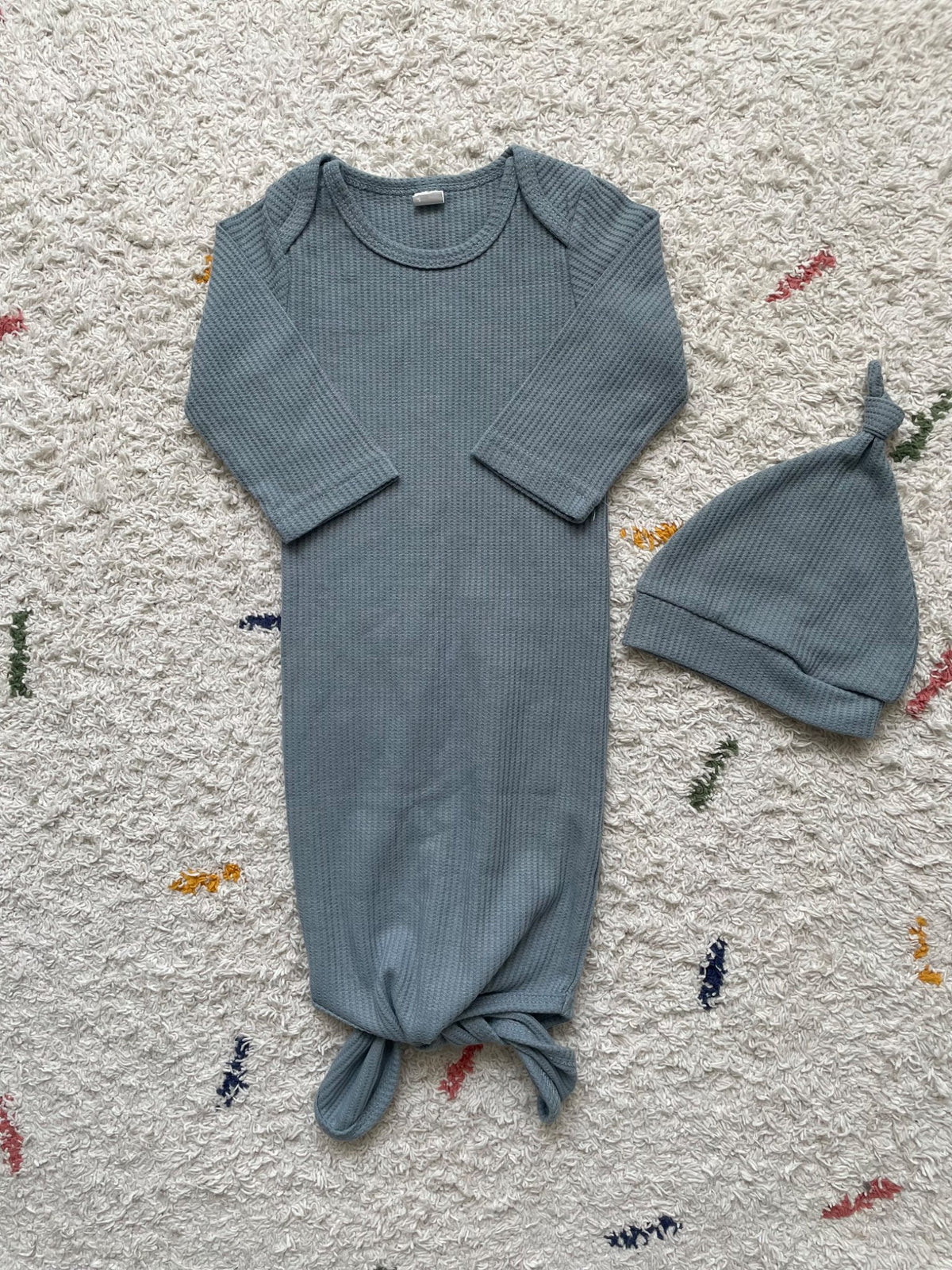 Ribbed 3-6m sleeping gown and matching hat, Kids 6 Month (3-6M)
