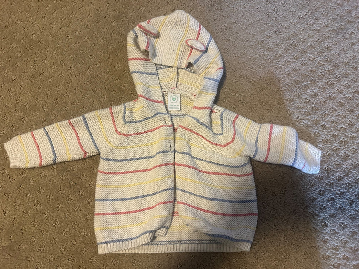 Striped hoodie - 9-12 months. Retails $25, Kids 12 Month (9-12M)