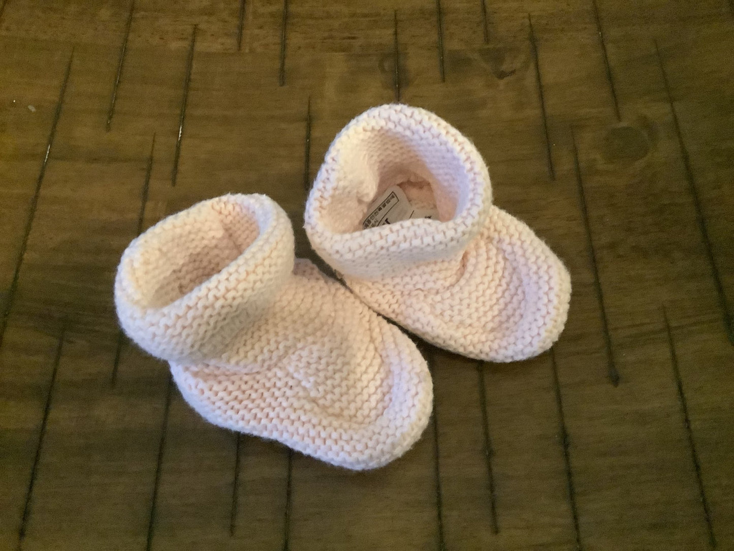 Pink knit booties , Shoes 1 (Baby: 0-12 mth)