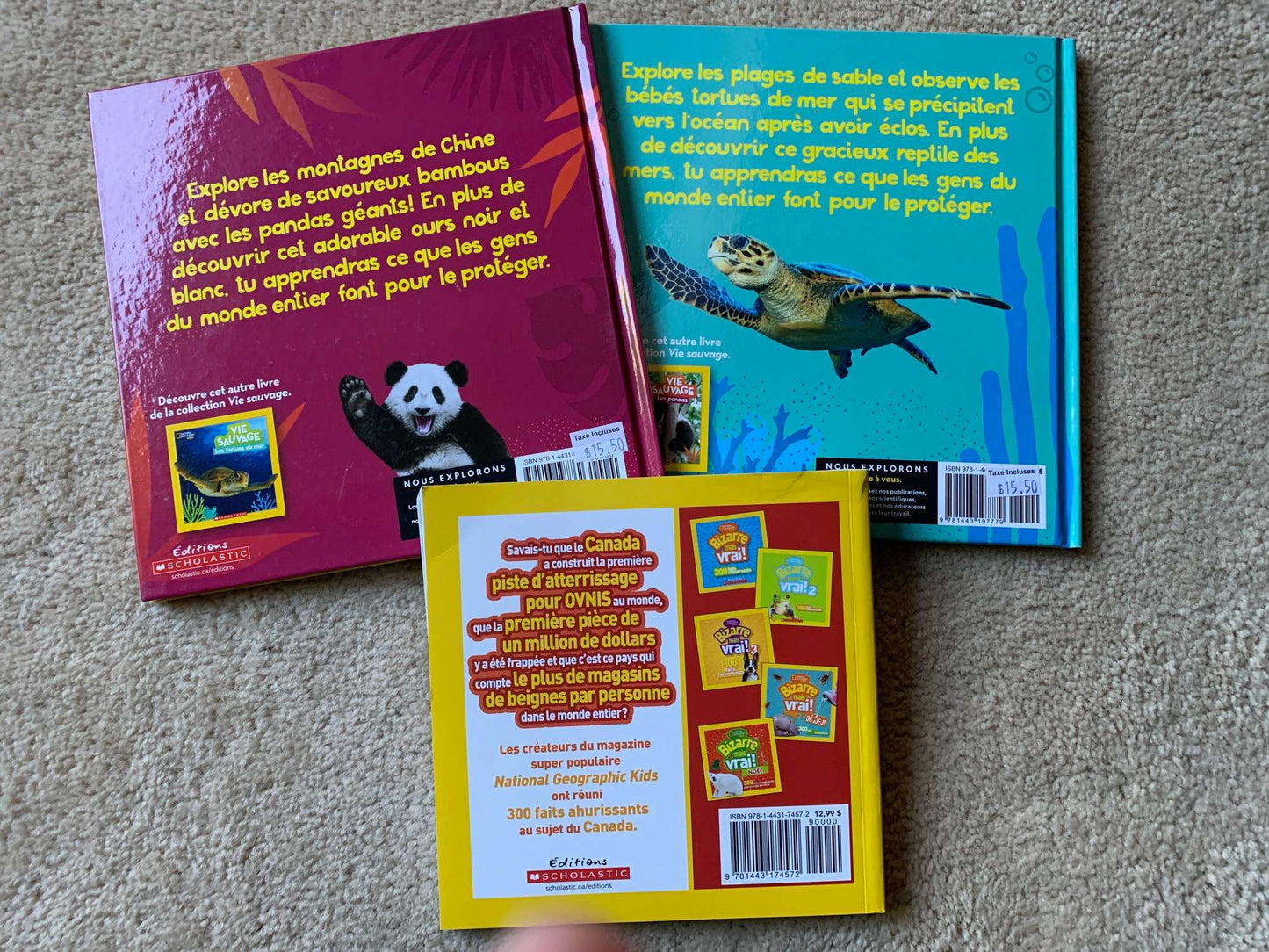National Geographic 3-Book Bundle, French, Like New