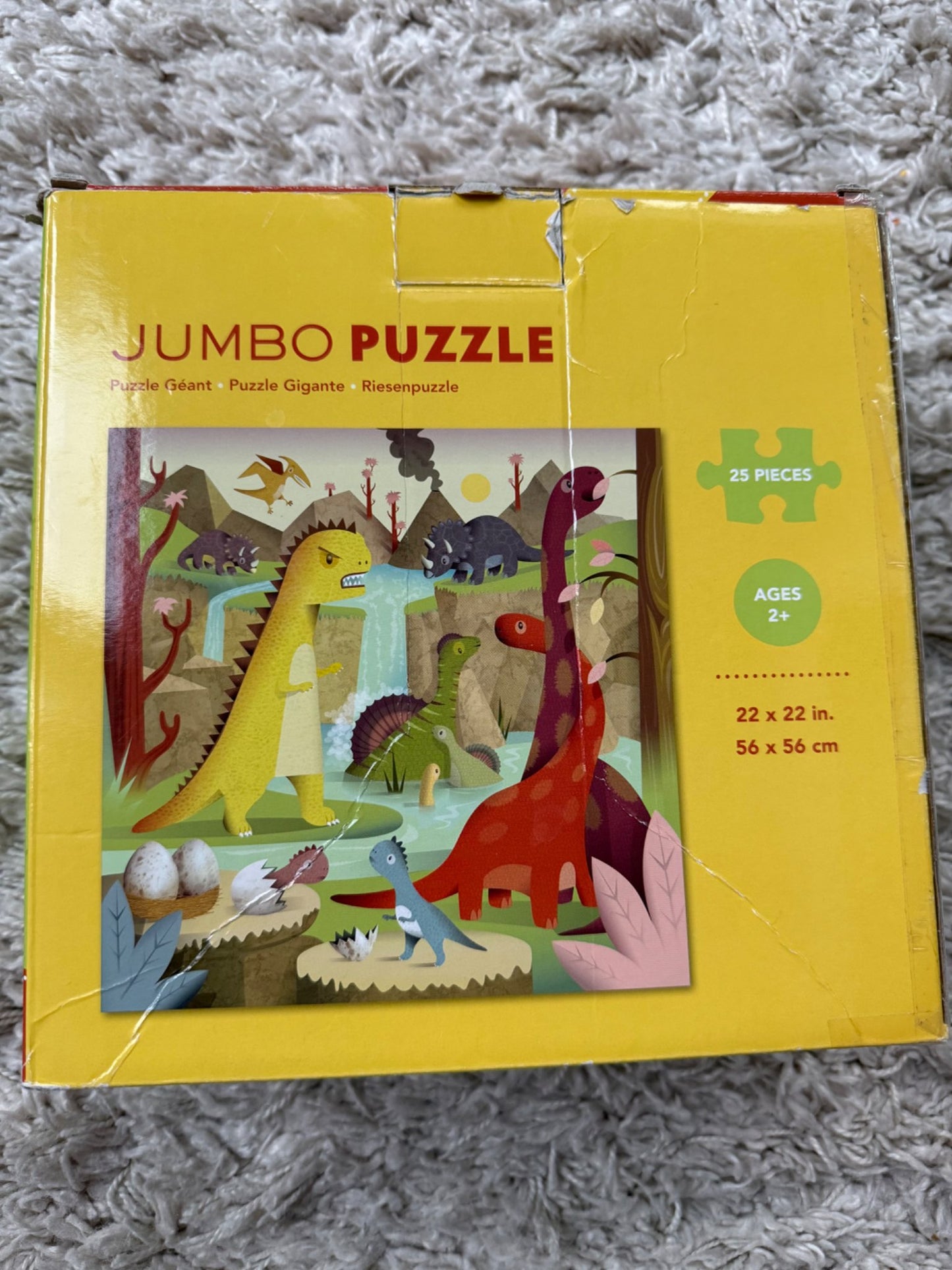 Puzzle - Jumbo Dinosaur Puzzle (size 22x22”) (age 2+)