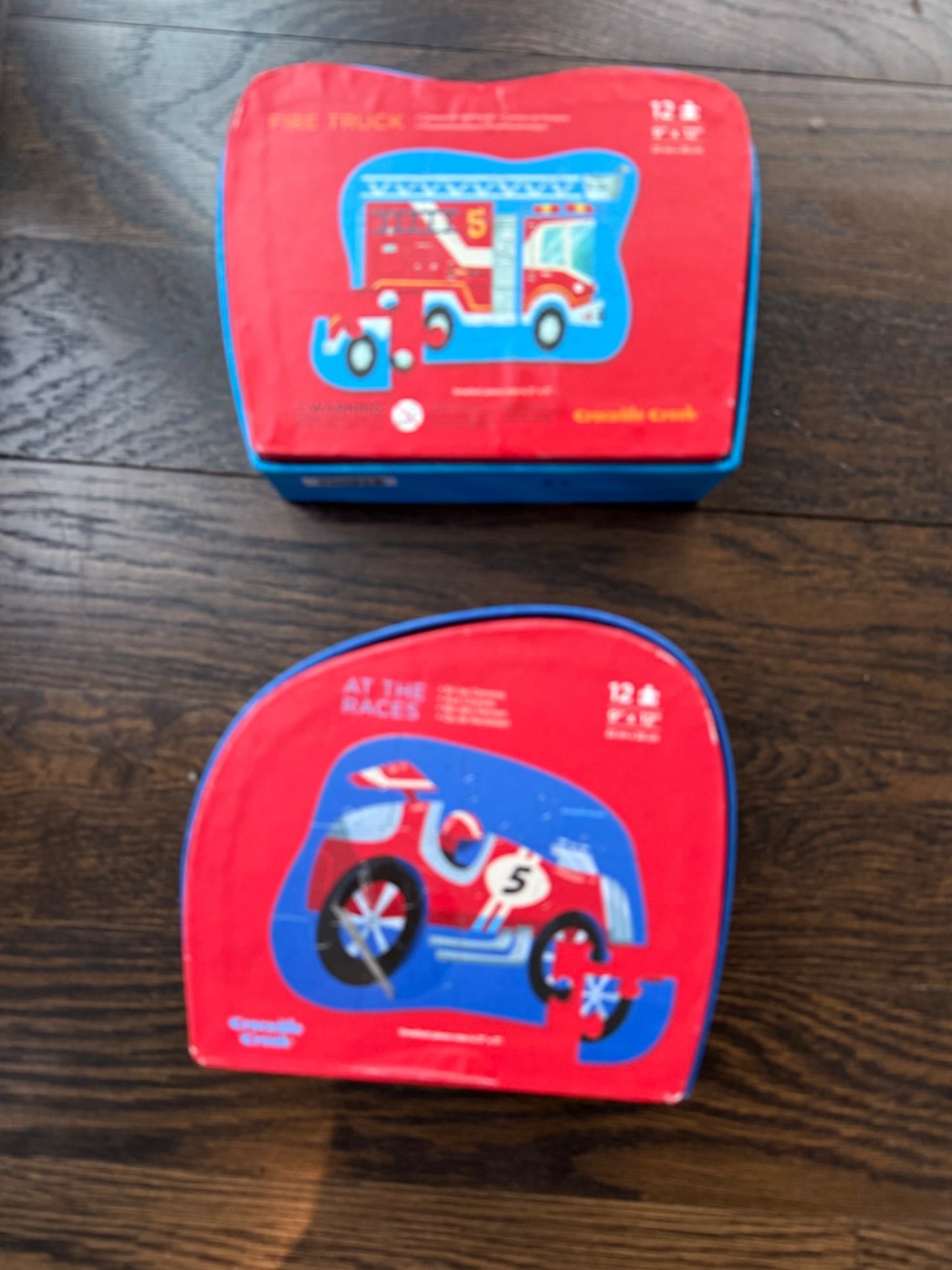 2 Puzzles - Crocodile Creek - Fire Truck and Sports Car