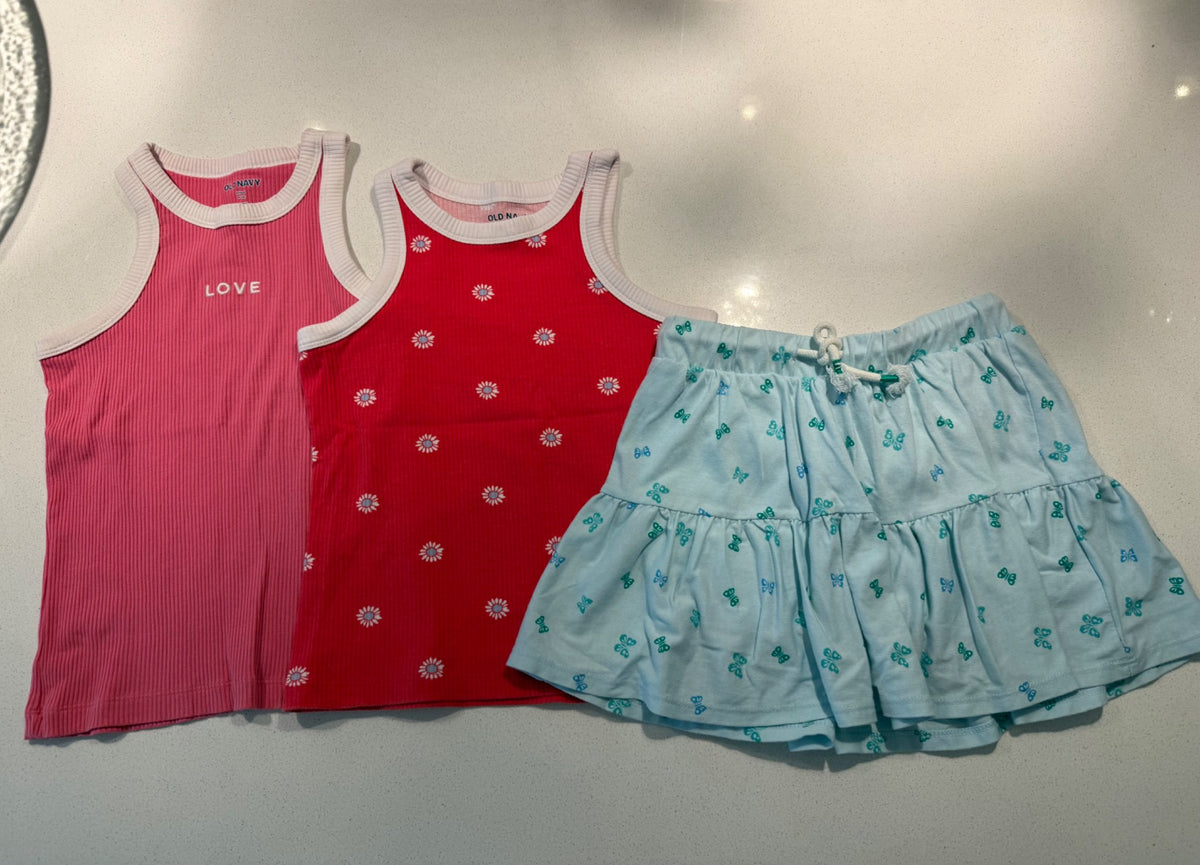 Girls tank tops (2) and skirt - size 8, Kids 8