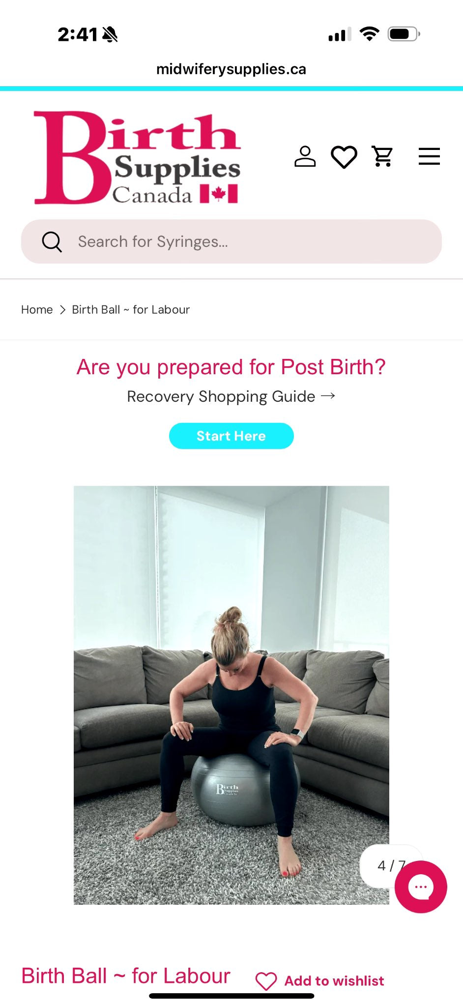 Birth Ball for Labour – 65cm