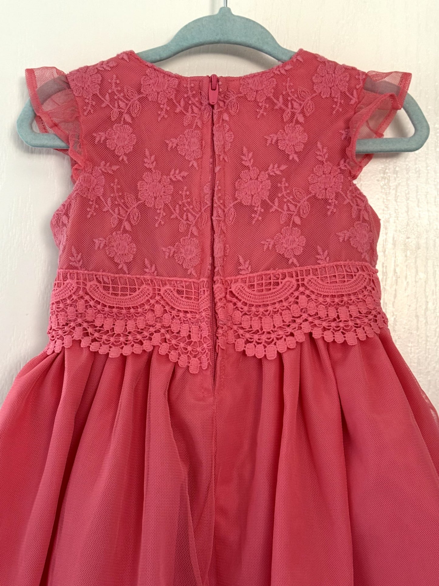 Carter's Pink Floral Lace & Tulle Party Dress 12M, Kids 12 Month (9-12M)