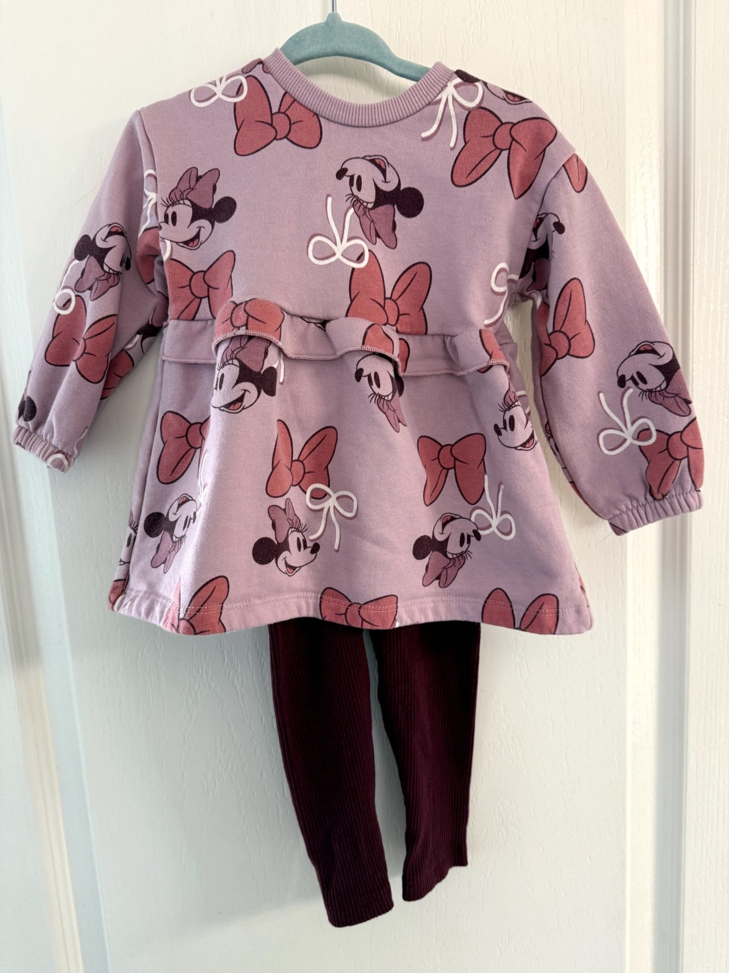 Disney Baby Minnie Mouse Sweatshirt & Ribbed Leggings Set 6-12M, Kids 12 Month (9-12M)