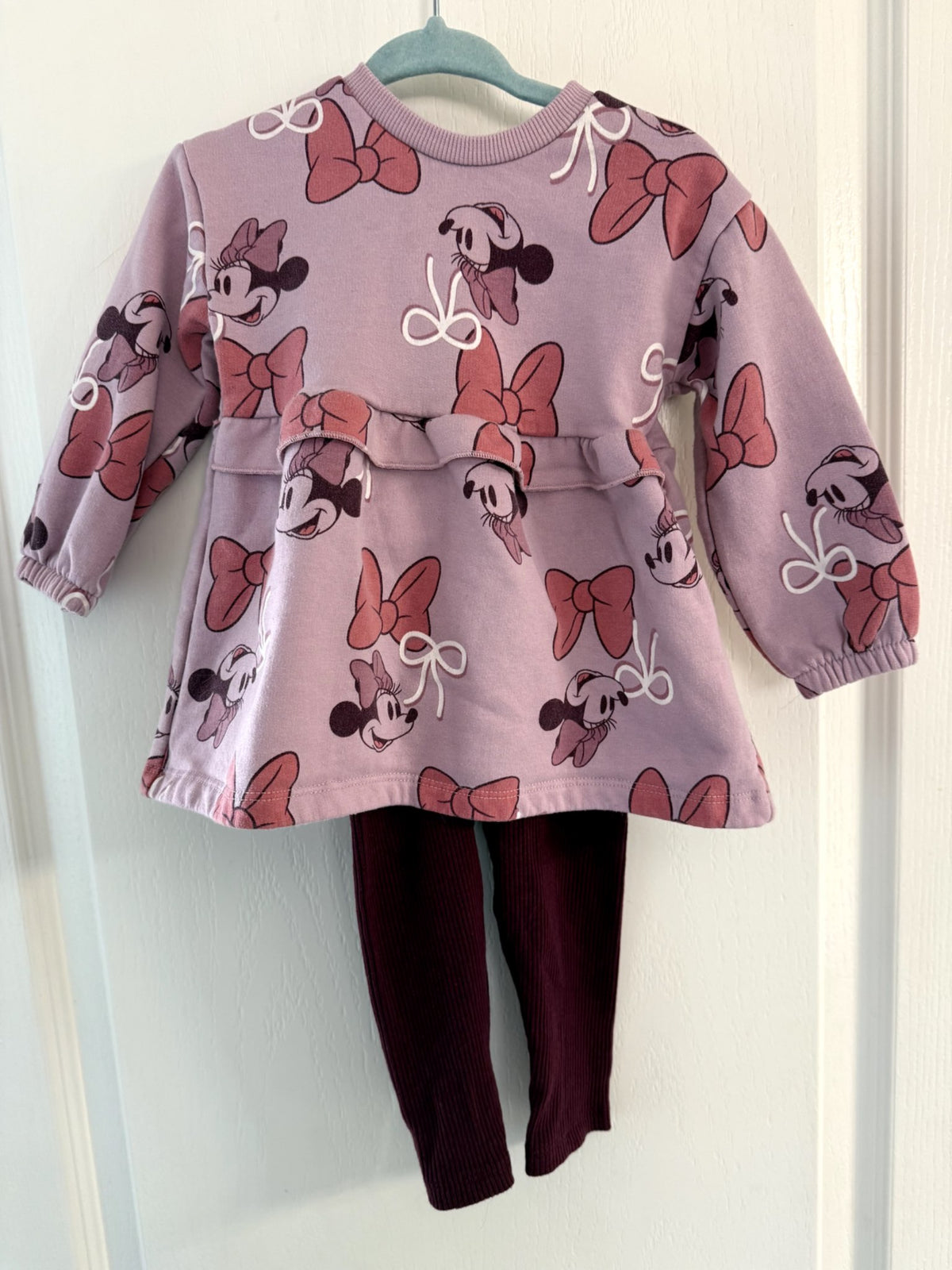 Disney Baby Minnie Mouse Sweatshirt & Ribbed Leggings Set 6-12M, Kids 12 Month (9-12M)