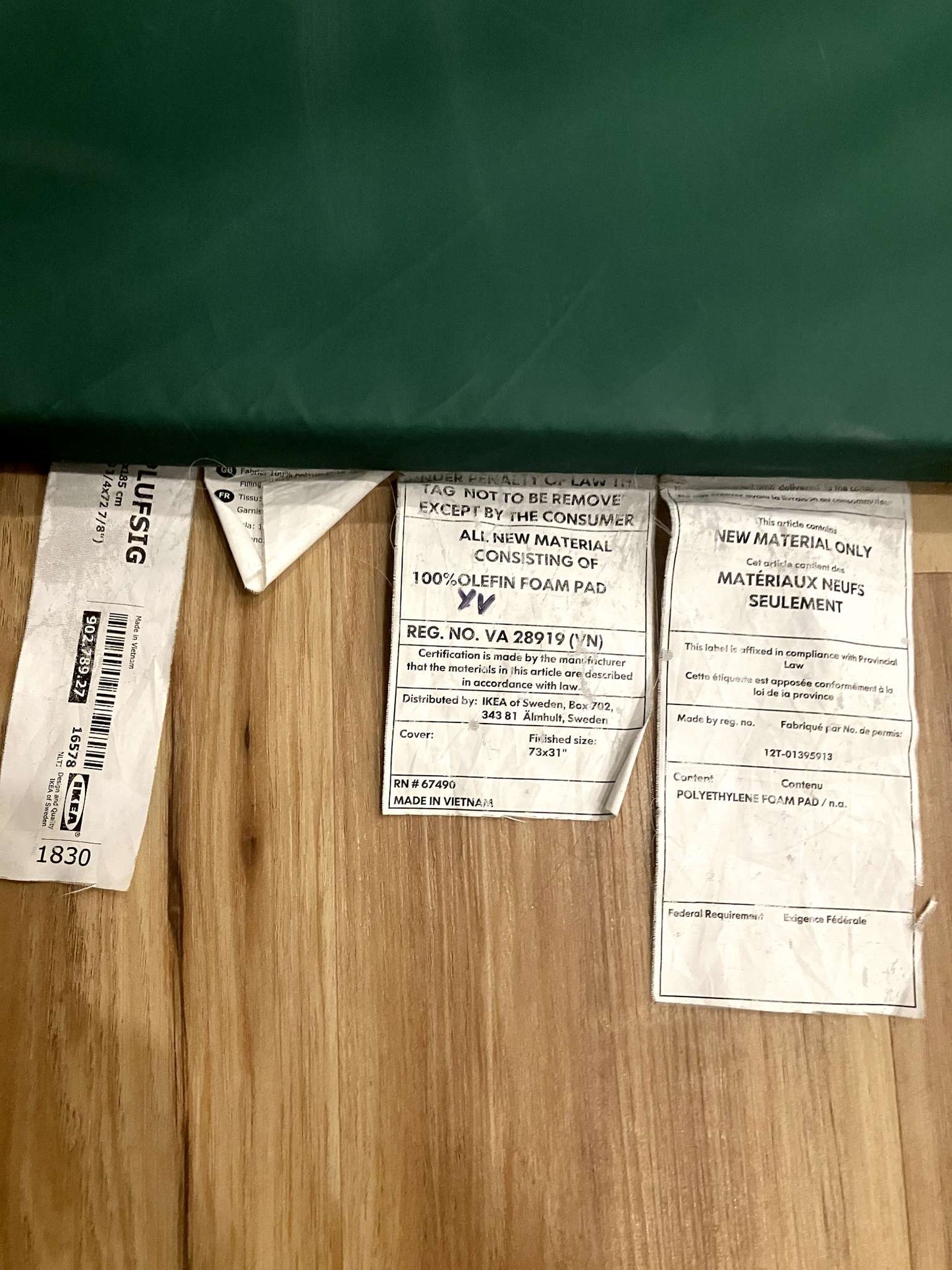 IKEA Folding gym mat, green, 78x185 cm (30 3/4x72 7/8 ")
