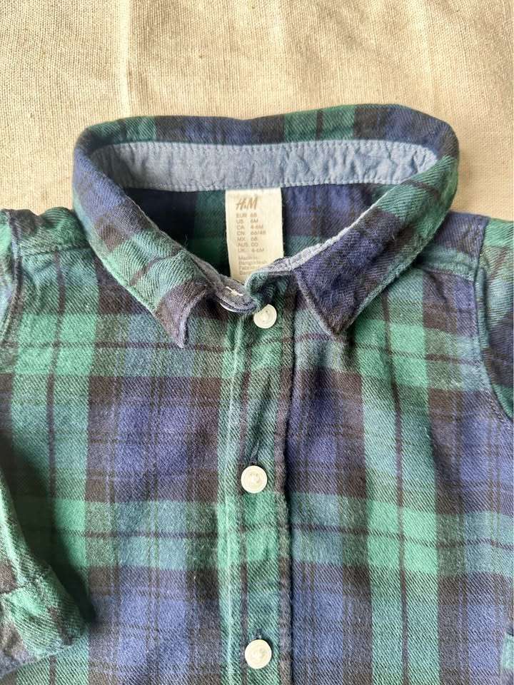 3-6m H&M Flannel Shirt, Kids 6 Month (3-6M)