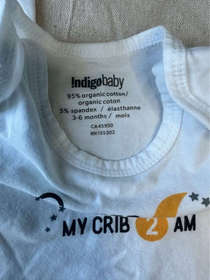 3-6 Month Indigo Baby Onesies x2, Kids 6 Month (3-6M)