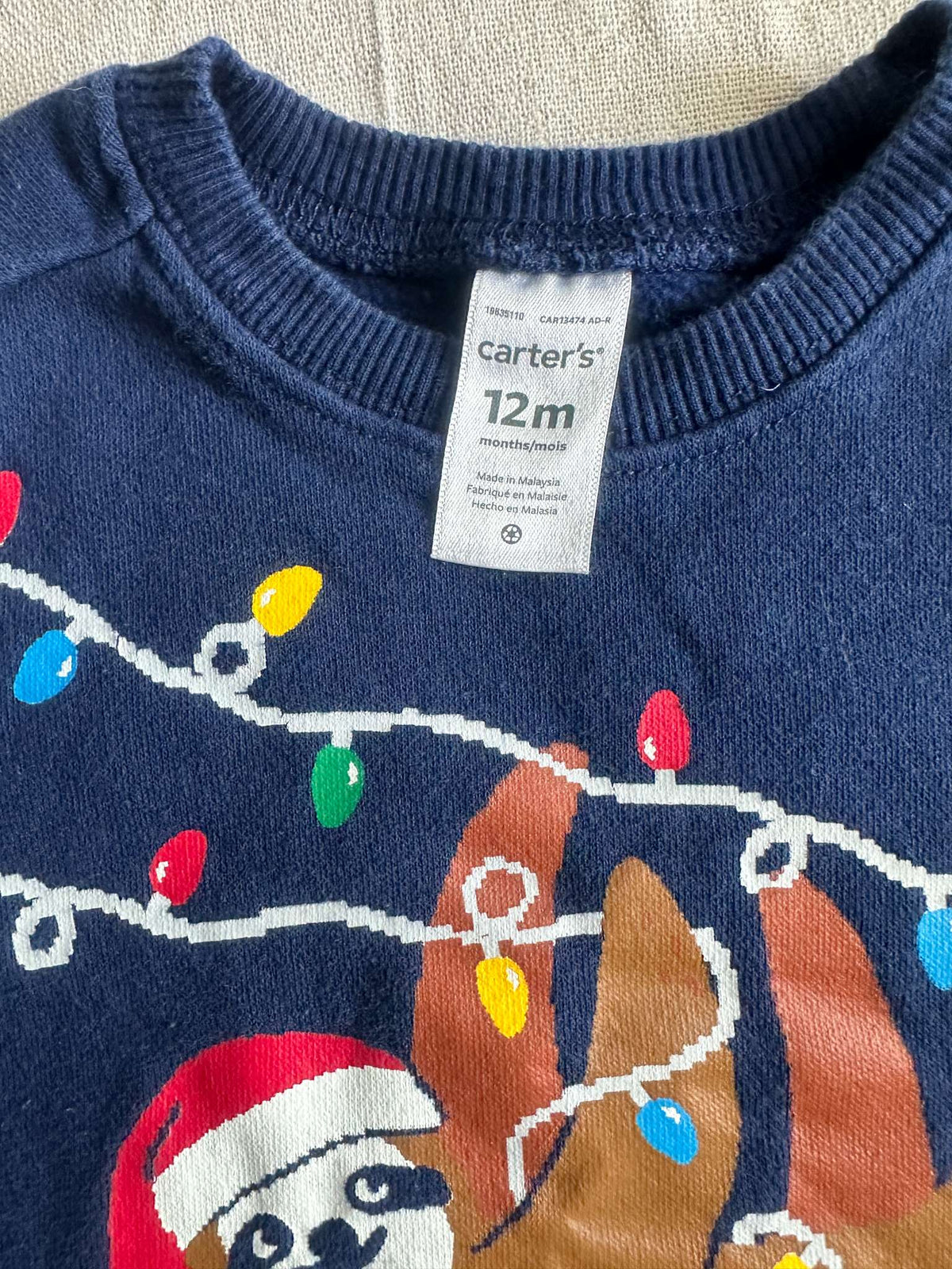 Christmas Sloth Sweatshirt, Kids 12 Month (9-12M)