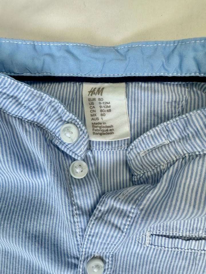 9-12M H&M light cotton striped shirt, Kids 12 Month (9-12M)