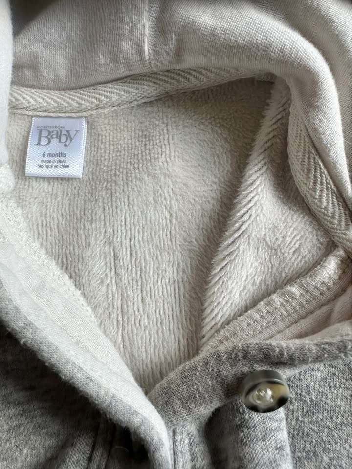 6M Nordstrom Baby grey bunny ears hoodie, Kids 6 Month (3-6M)