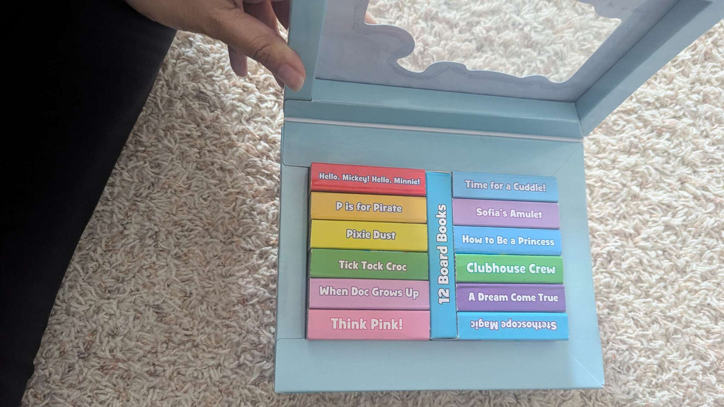 Disney Junior 12 mini books in carry on case