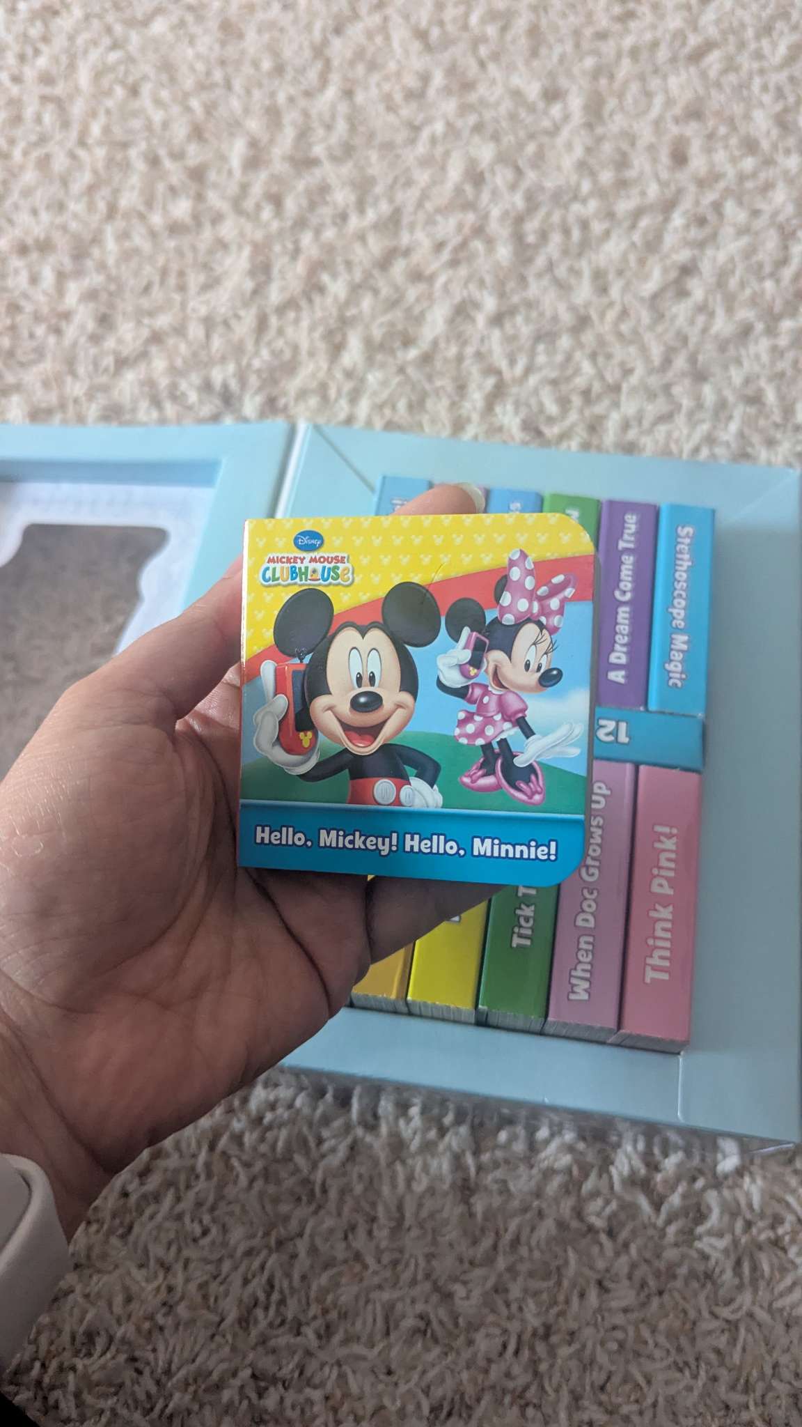 Disney Junior 12 mini books in carry on case