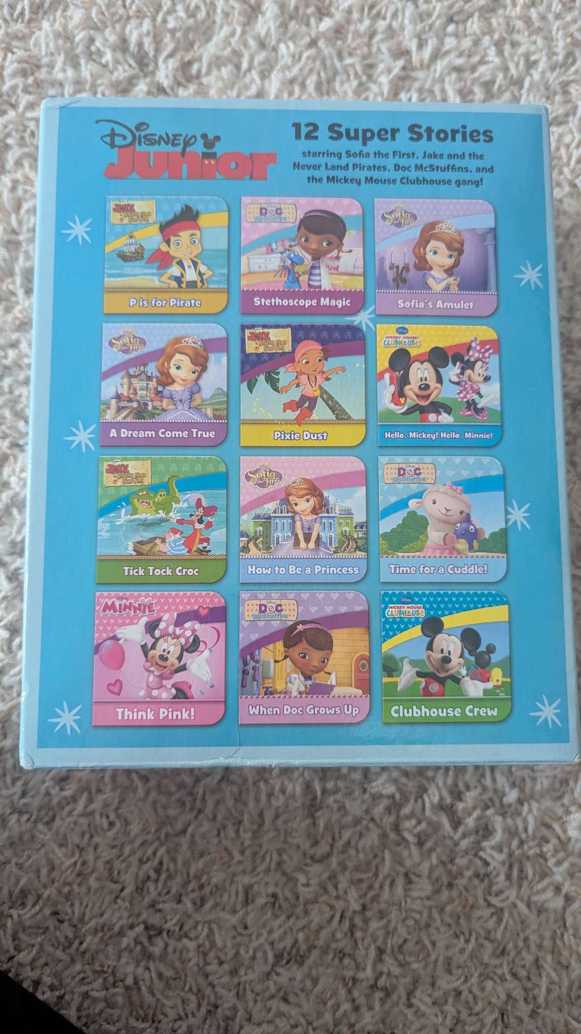 Disney Junior 12 mini books in carry on case