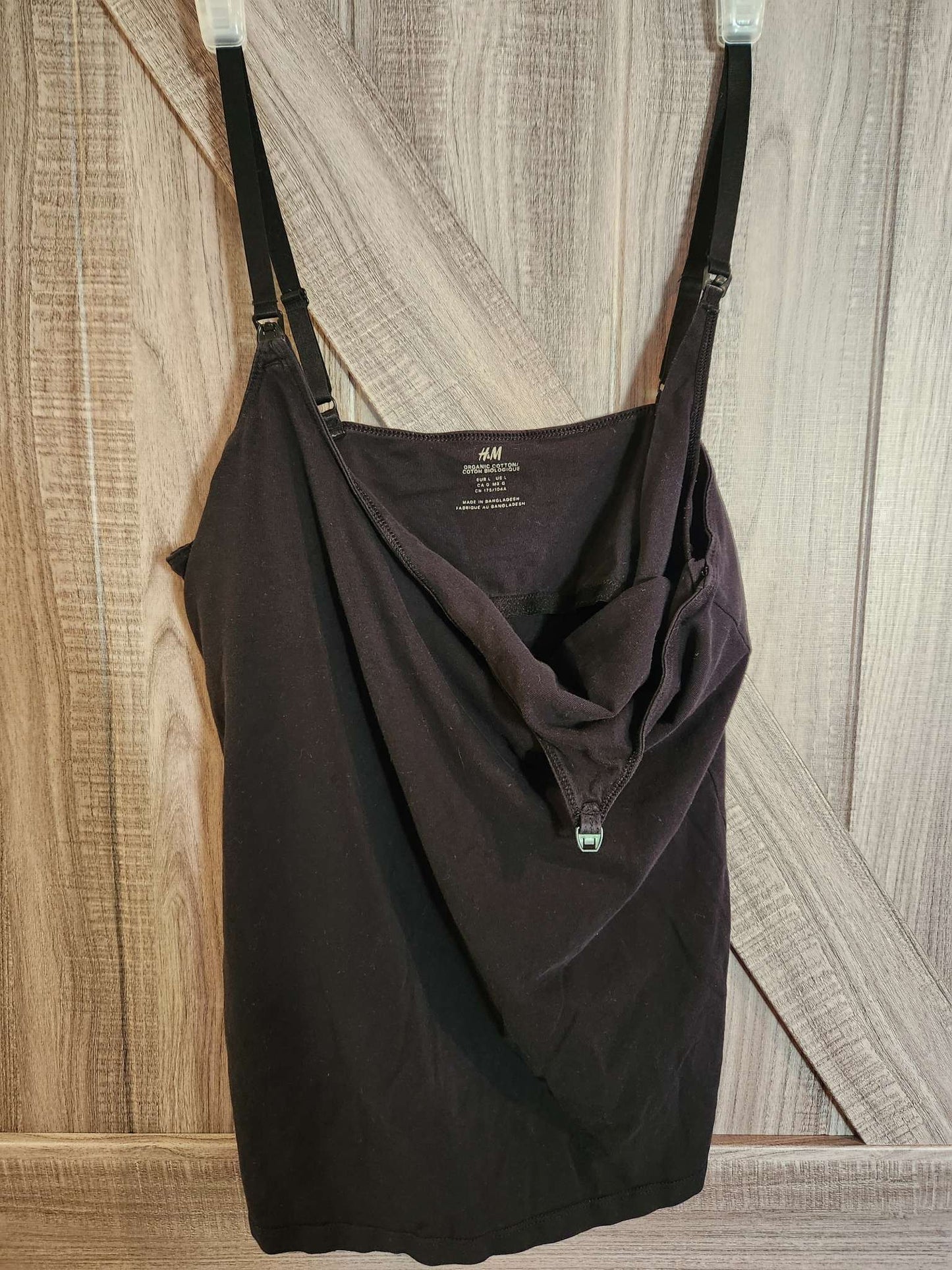 Two black nursing tanks, Maternity L (12-14)