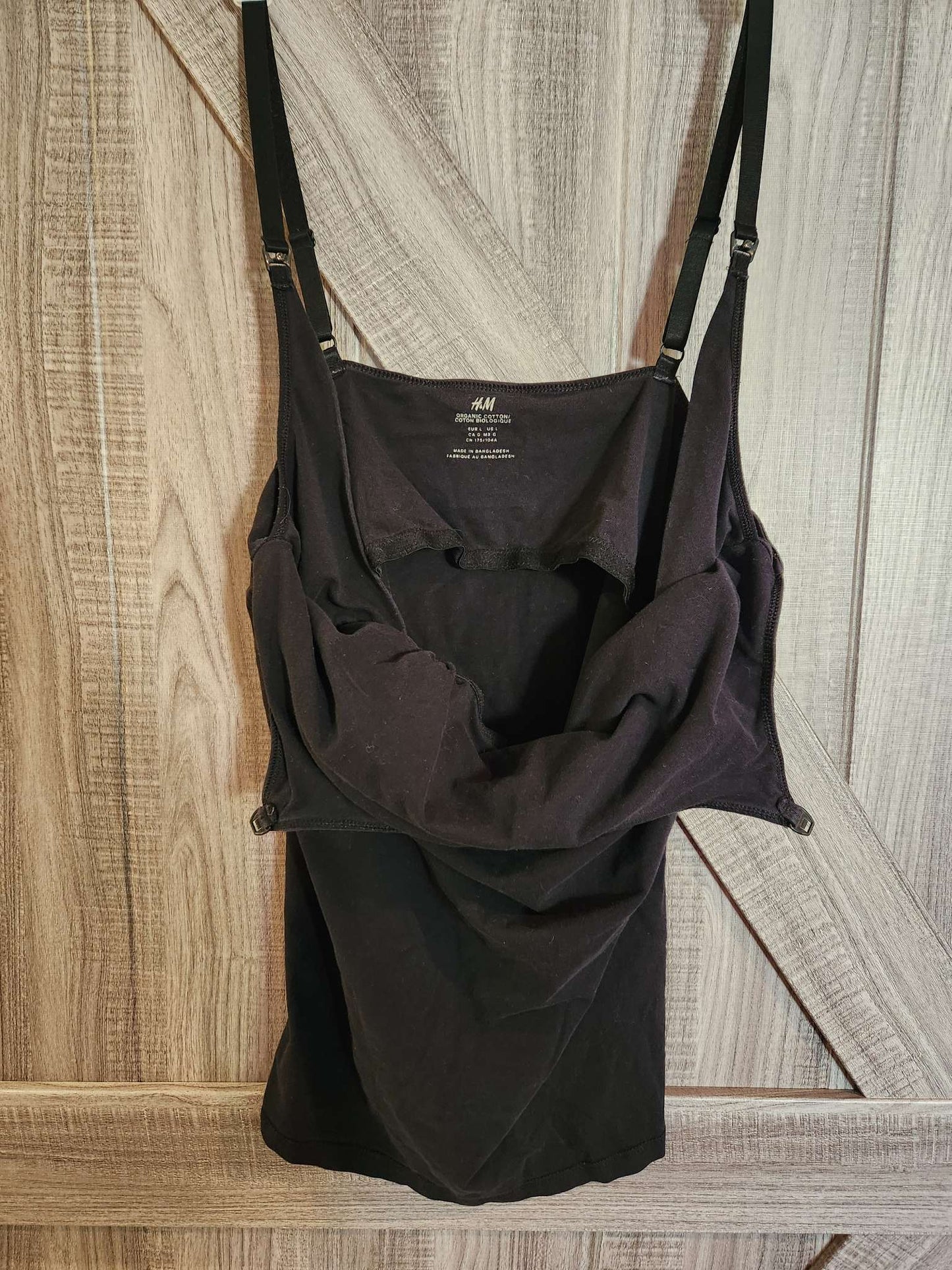 Two black nursing tanks, Maternity L (12-14)
